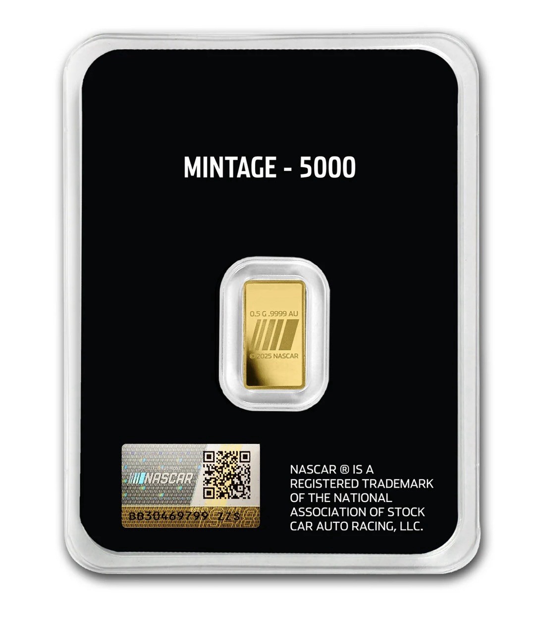 1/2 gram Gold Bar – NASCAR Racing – Pamp Suisse 0.9999 Fine Gold Bar 🏎️