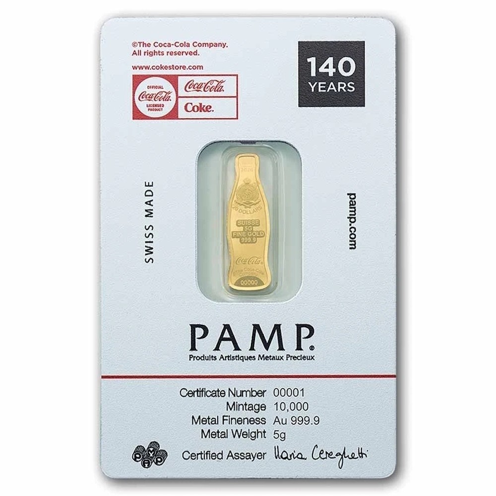 5 gram Gold Bar – PAMP Coca-Cola® 140 Years Anniversary