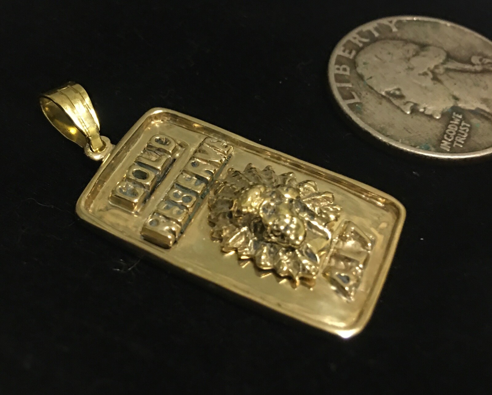 10 Karat Gold Indian chief Ingot Pendant