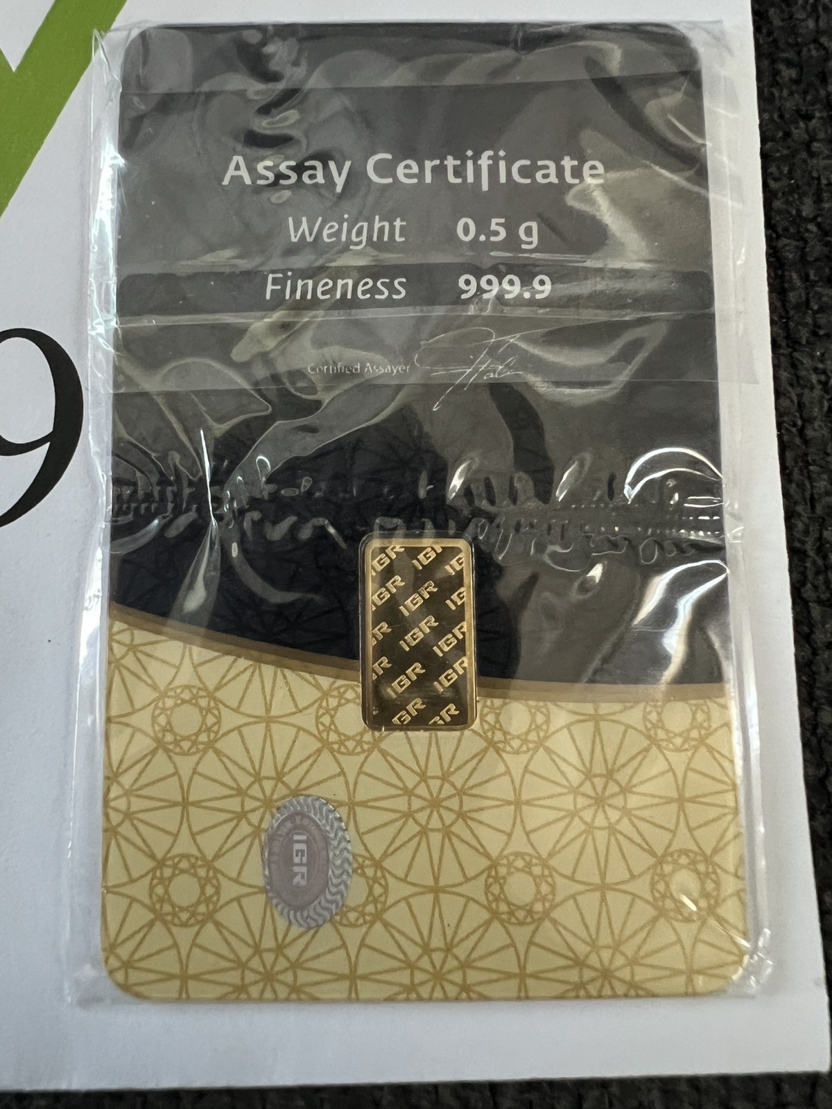 .5 (1/2) Gram IGR Gold Bar – Istanbul Gold Refinery – 999.9 Fine in Sealed Assay