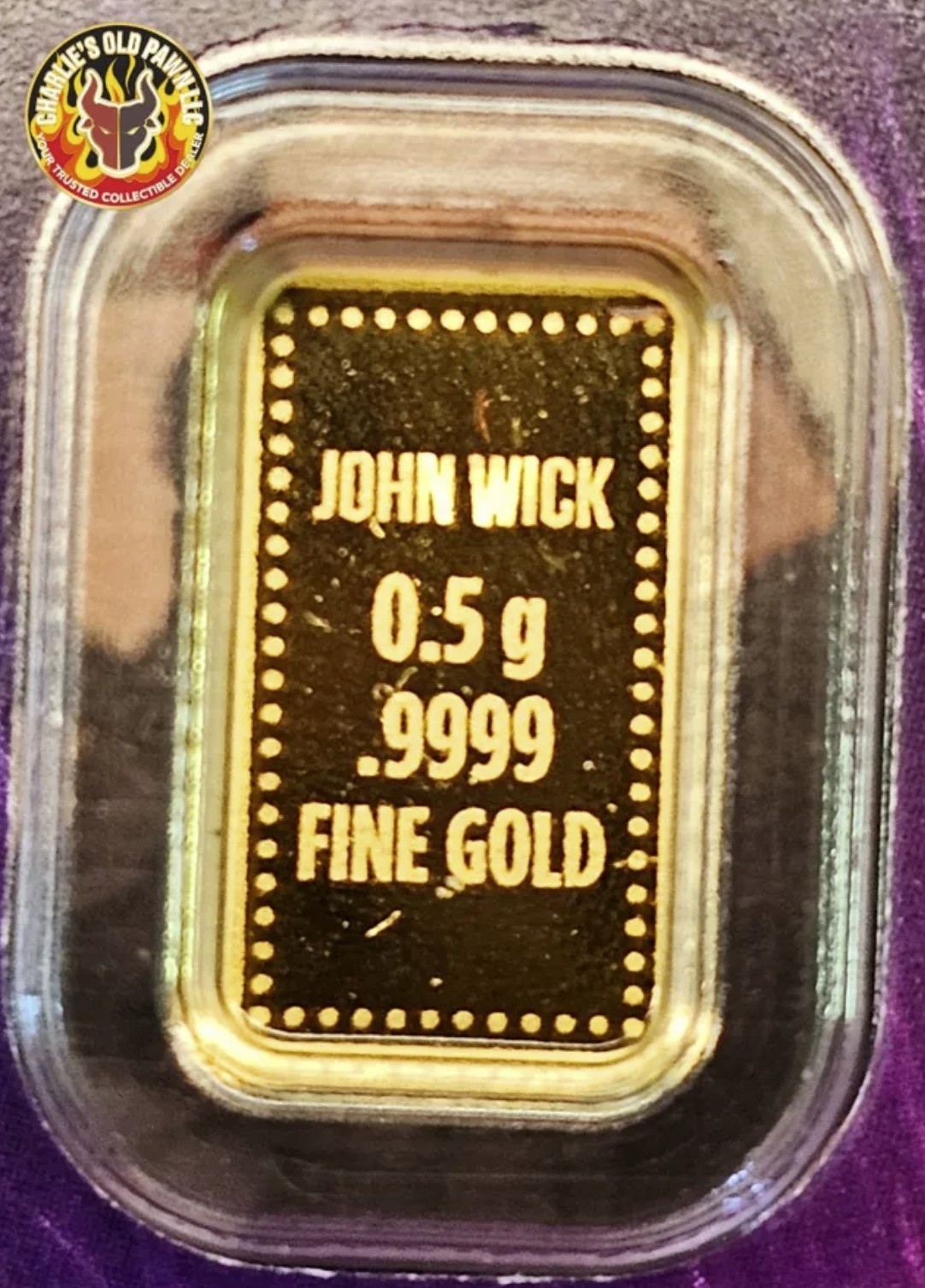 John Wick 1/2 gram .9999 Gold Bar in TEP