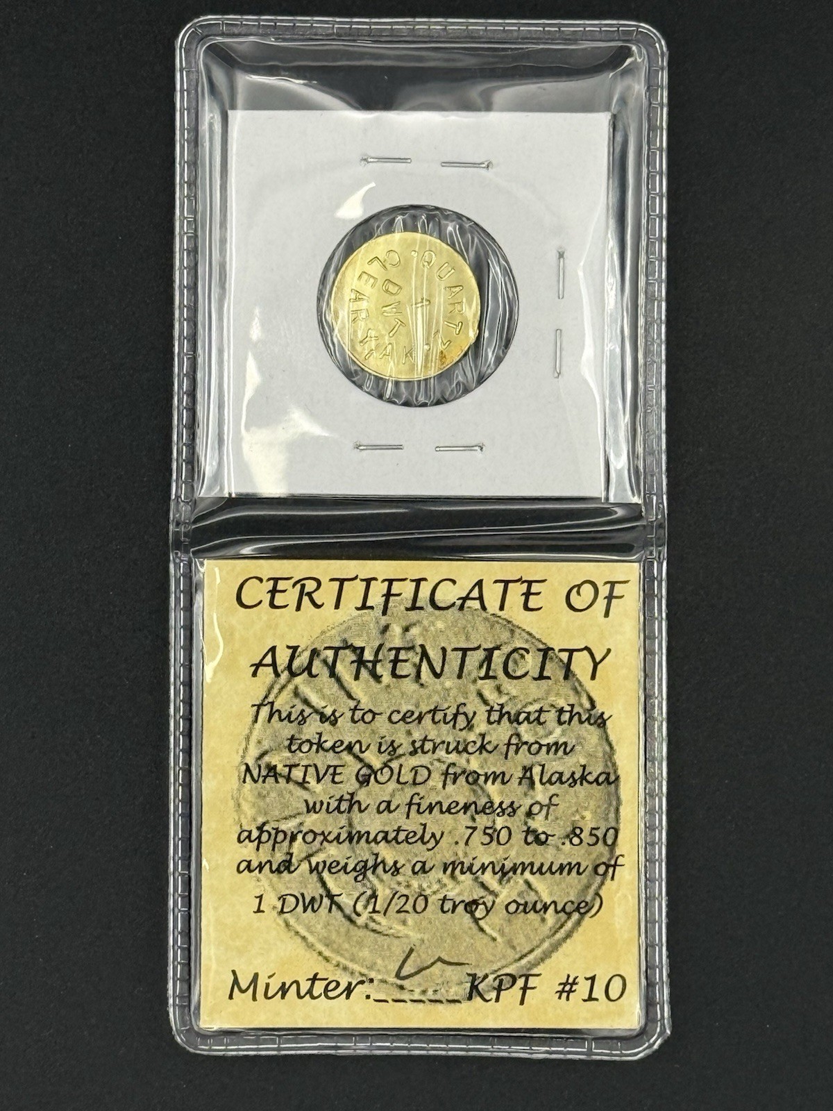 1/20 Oz Gold Round From Alaskan Mine : 0.795 Fineness. Unique Piece! Must Have!!