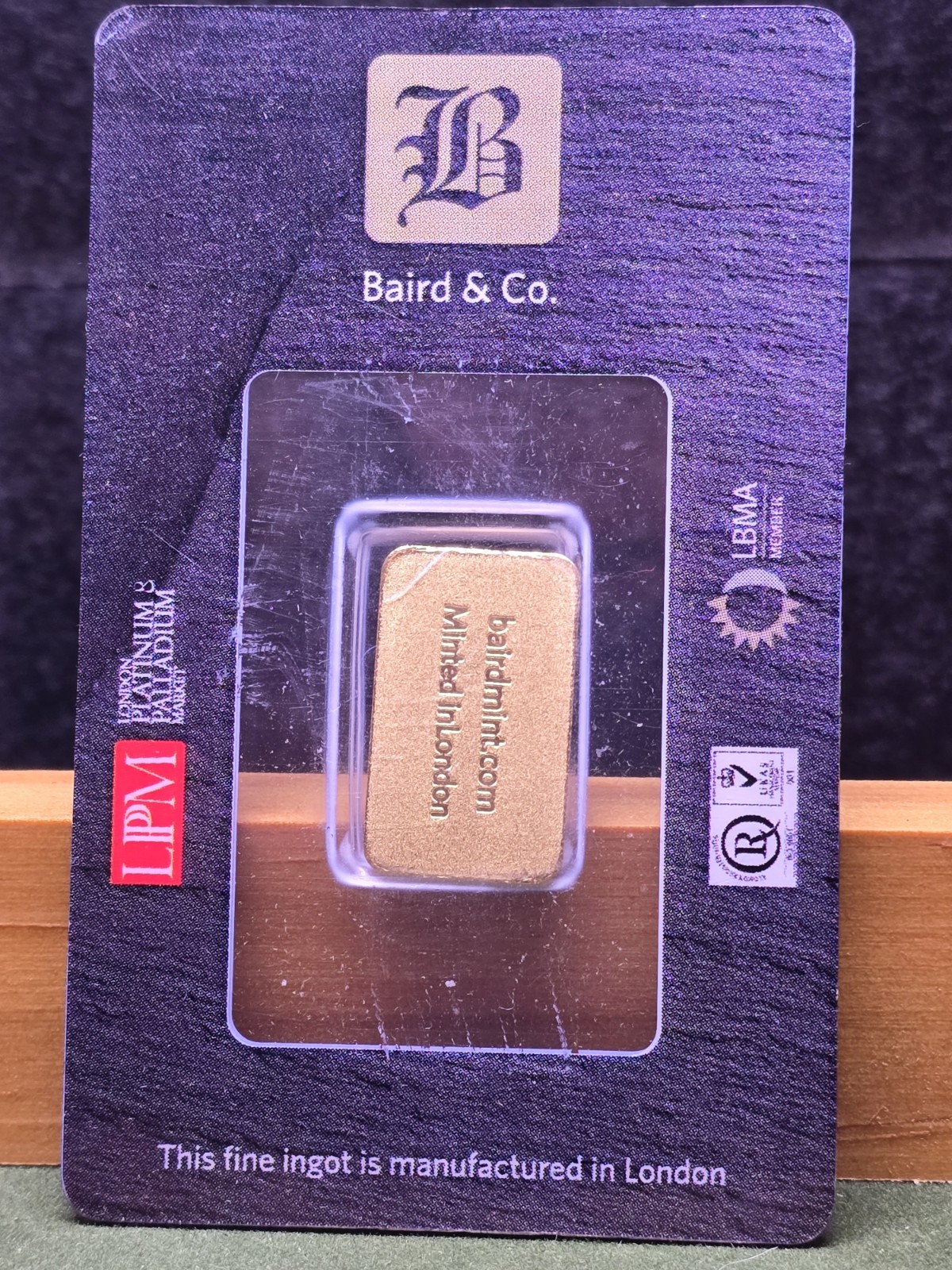 Baird & Co. Gold Bar 1/10 Tenth Ounce Sealed Assay .999