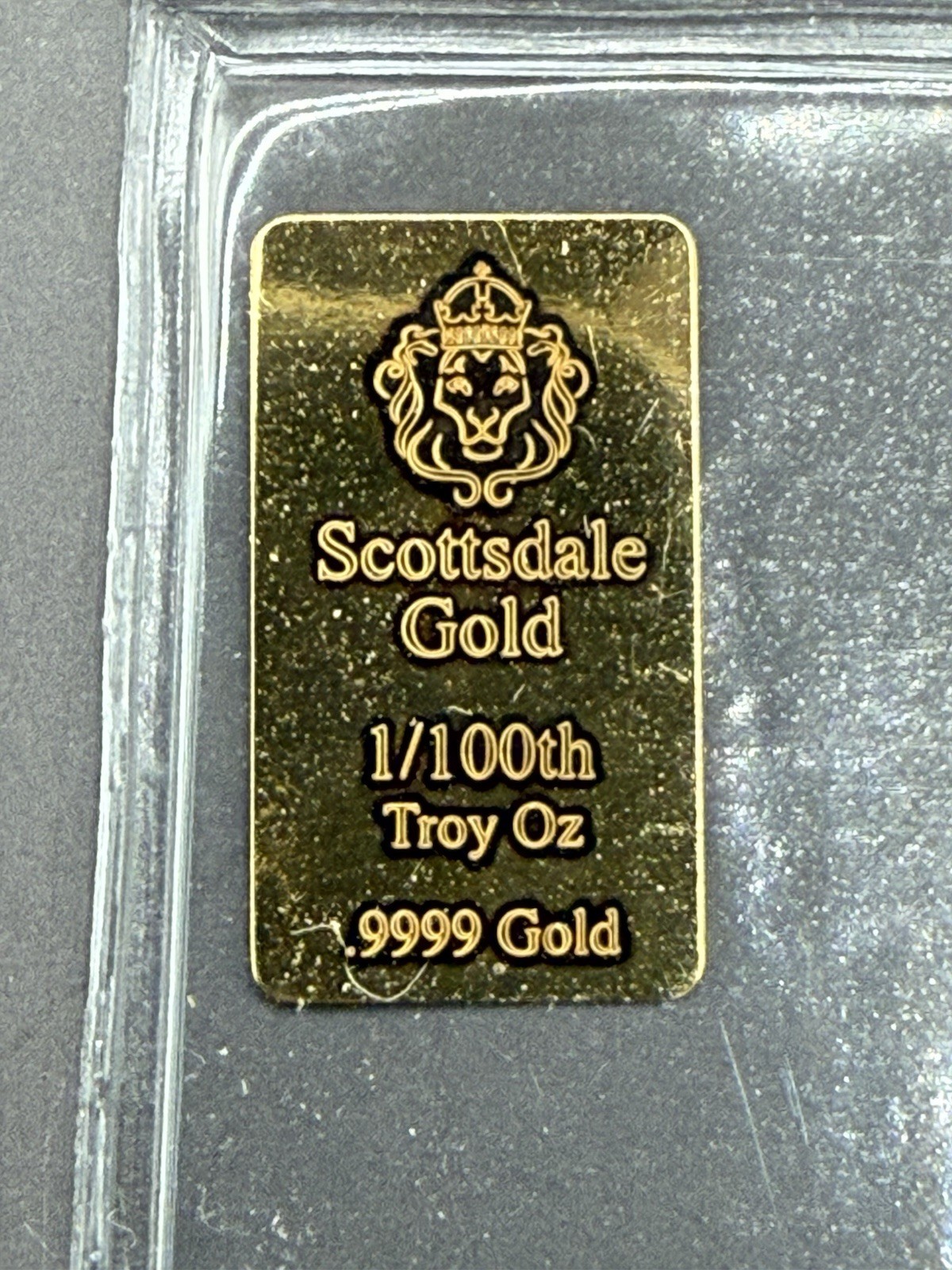 Scottsdale Mint 1/100 oz Gold Fine .999 Fractional Bullion Bar