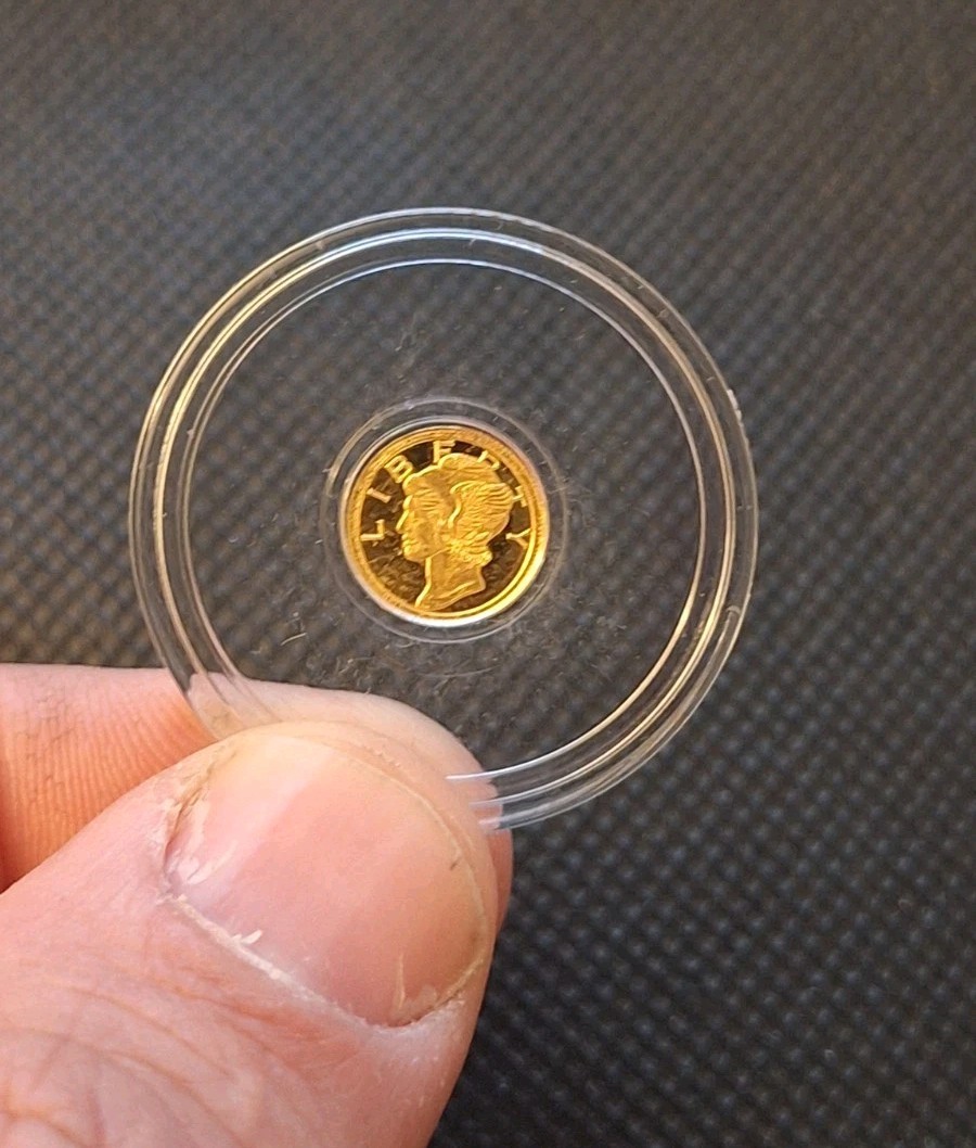 1/100 oz .9999 Fine Gold Winged Liberty Round Rare Fractional Bullion