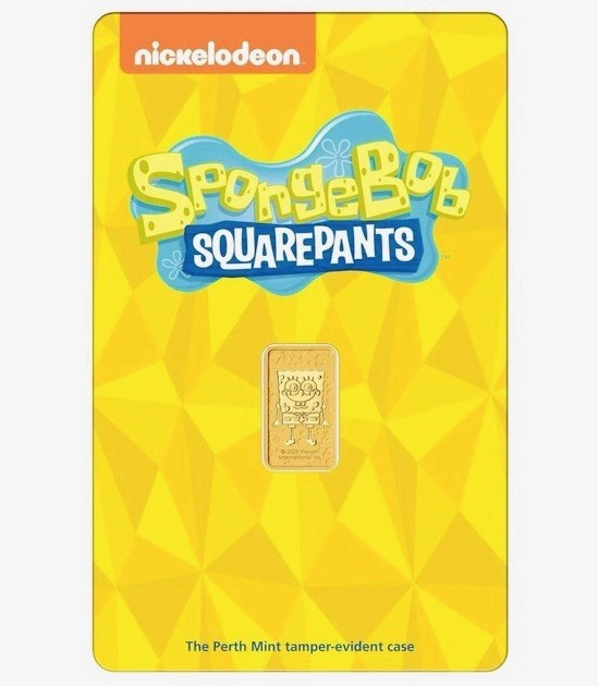 2025 SPONGEBOB SQUAREPANTS 1g .9999 Gold Bar The Perth Mint #1479 of 5000