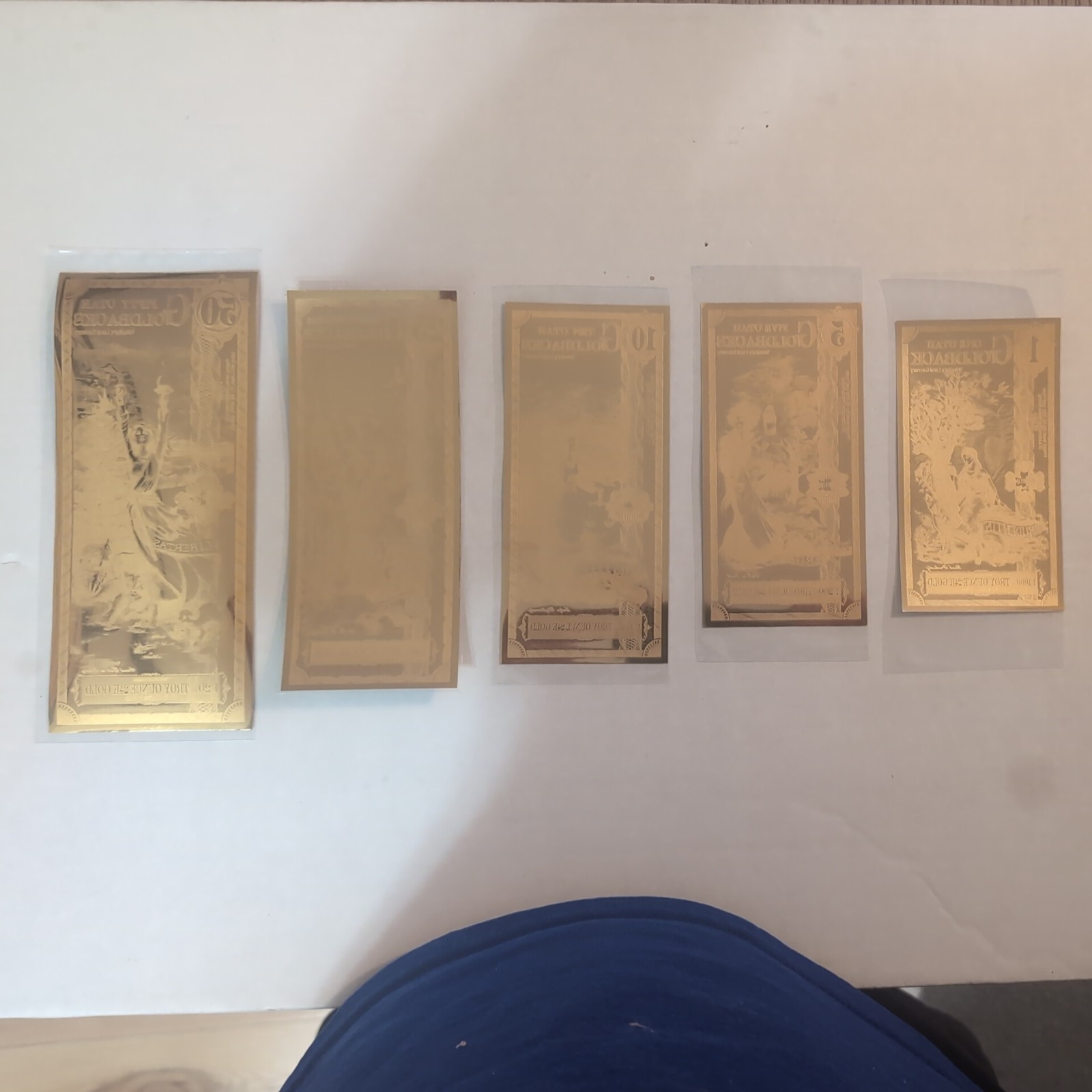 2019 Utah Goldback Set of 1–50 Gold Notes .999 first year of issue by Aurum