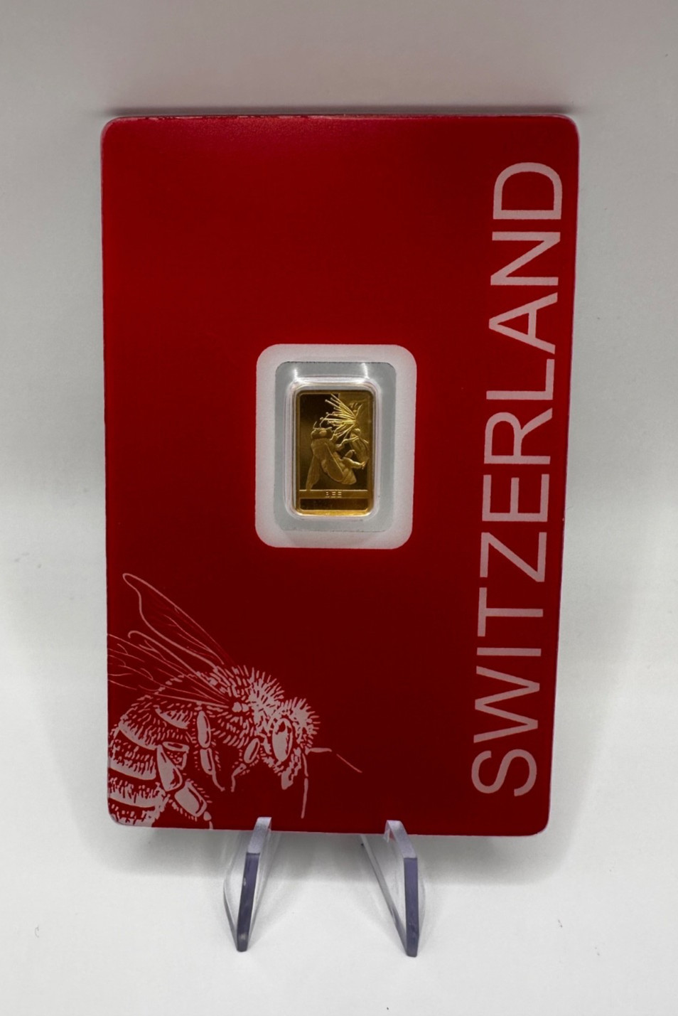 PAMP Suisse Bee 1g Gold Bar .999 Red Series Switzerland Goldbarren