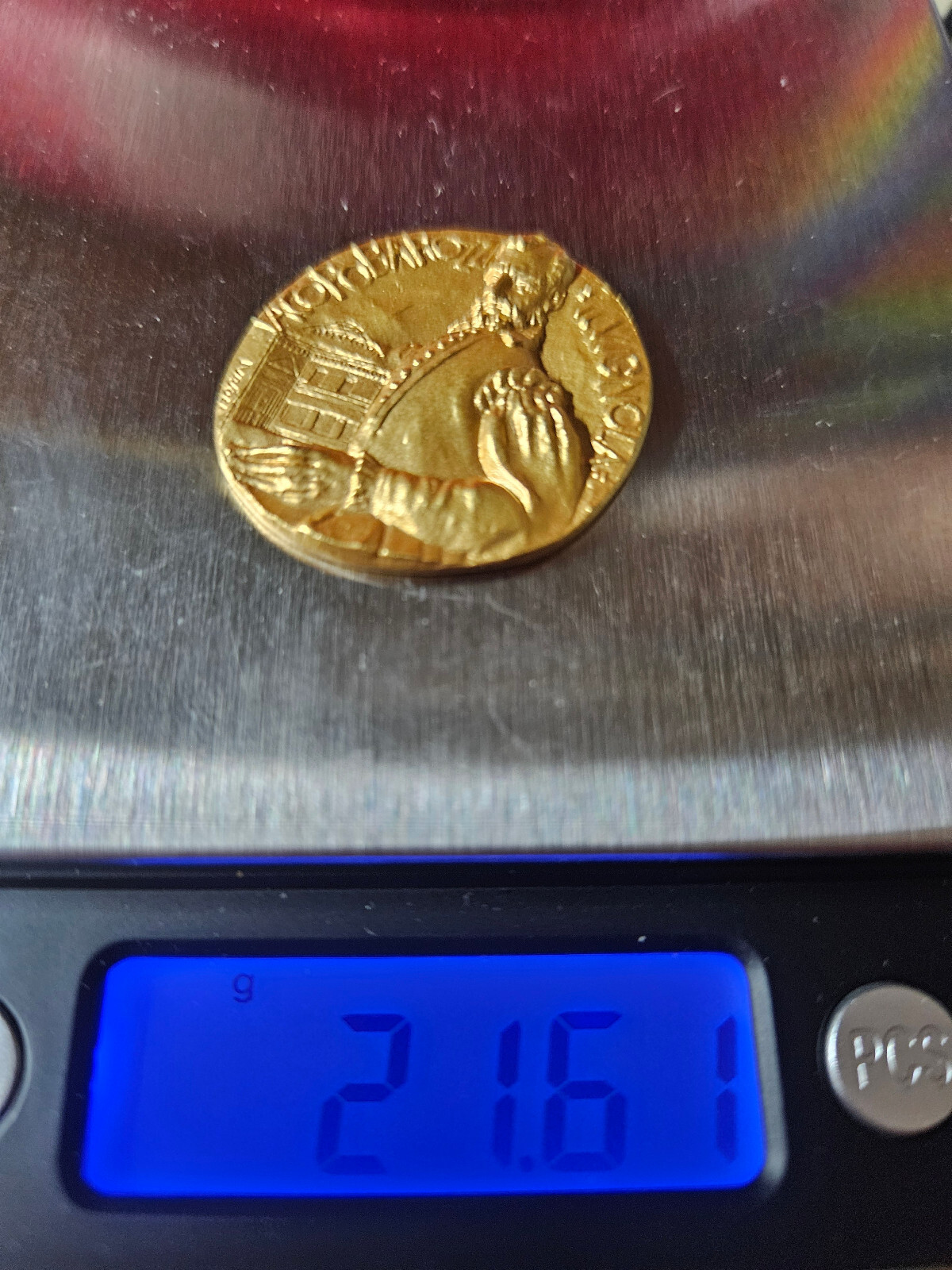 🌟 Da Vignola Barozzi 18k Gold Coin Medal 21.6g Italy 0.52 oz Actual Gold Weight
