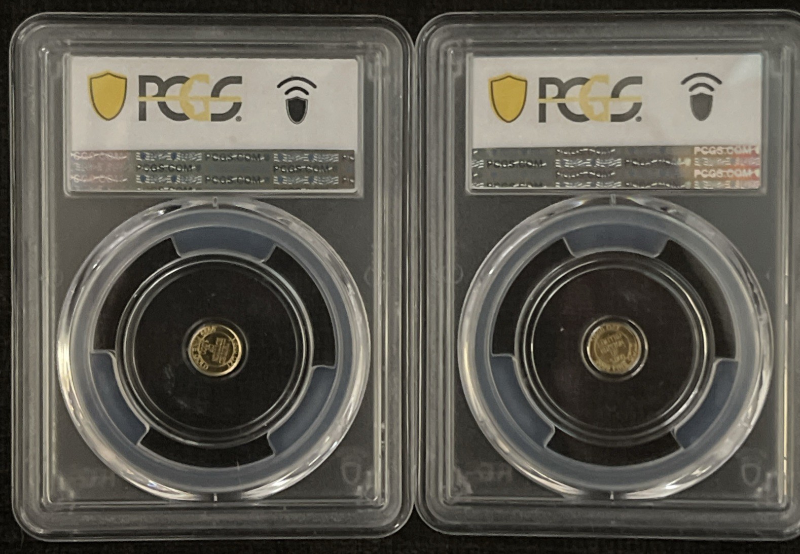 2 PCGS MS69 Gold Rounds No Date both are 1/500oz .9999 Precious Gold