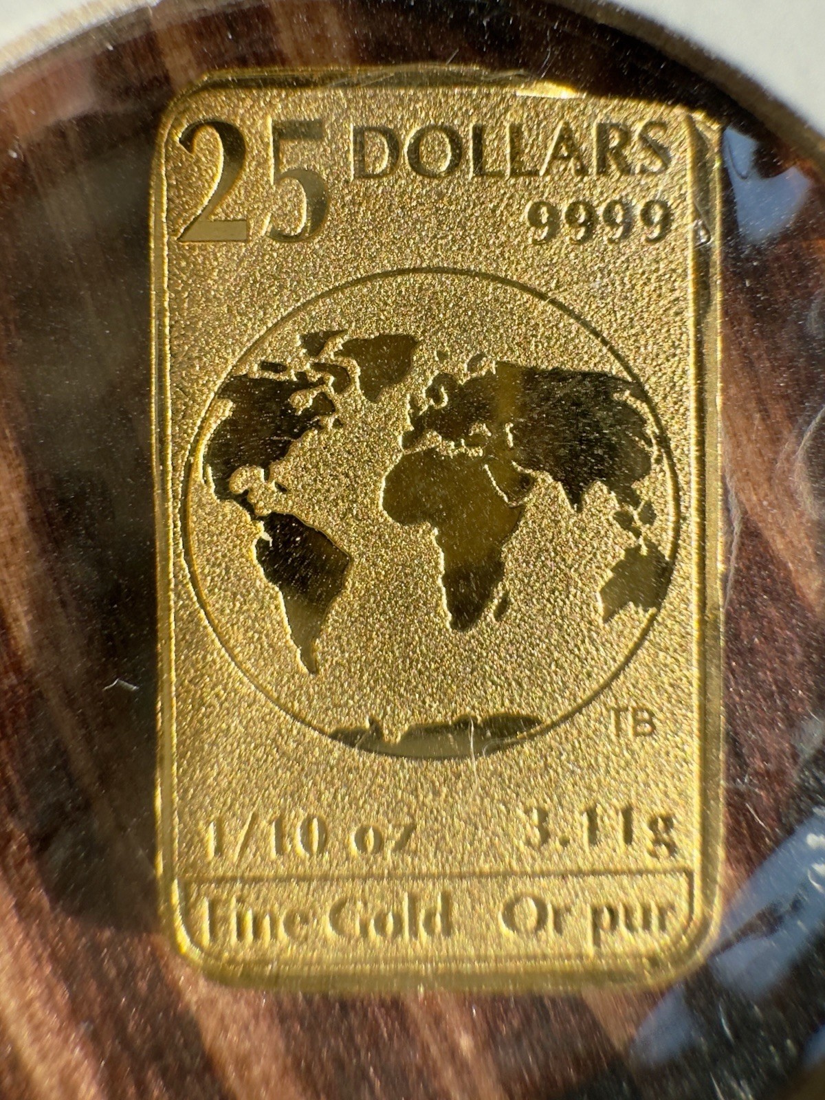 Canada 2017 Gold Bar 1/10 oz .9999 Fine Gold 3.11g $25 Elizabeth II Bullion