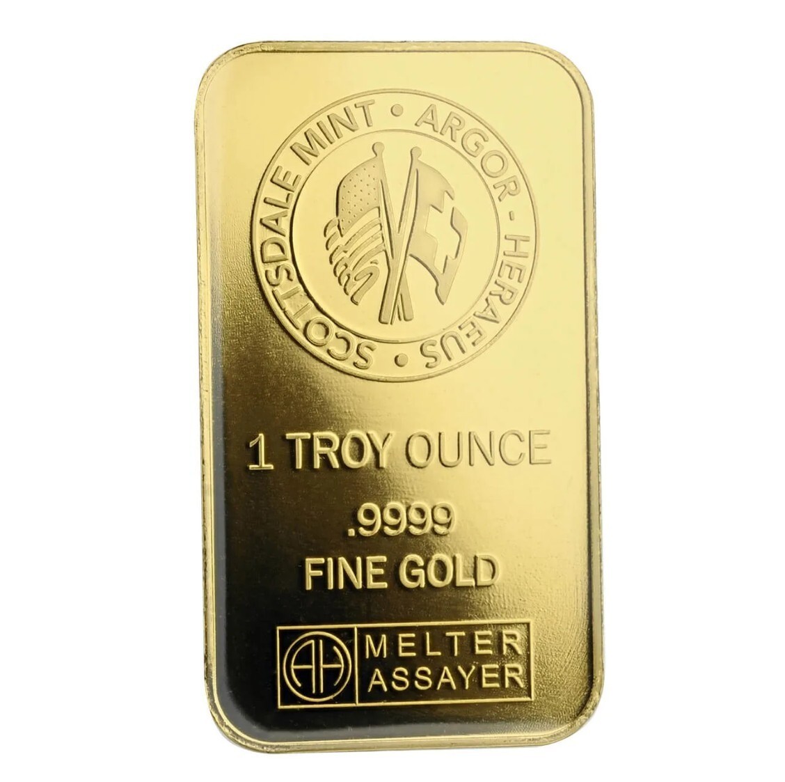 1 oz .9999 Gold Bar by Scottsdale Mint in Certi-LOCK COA #A389