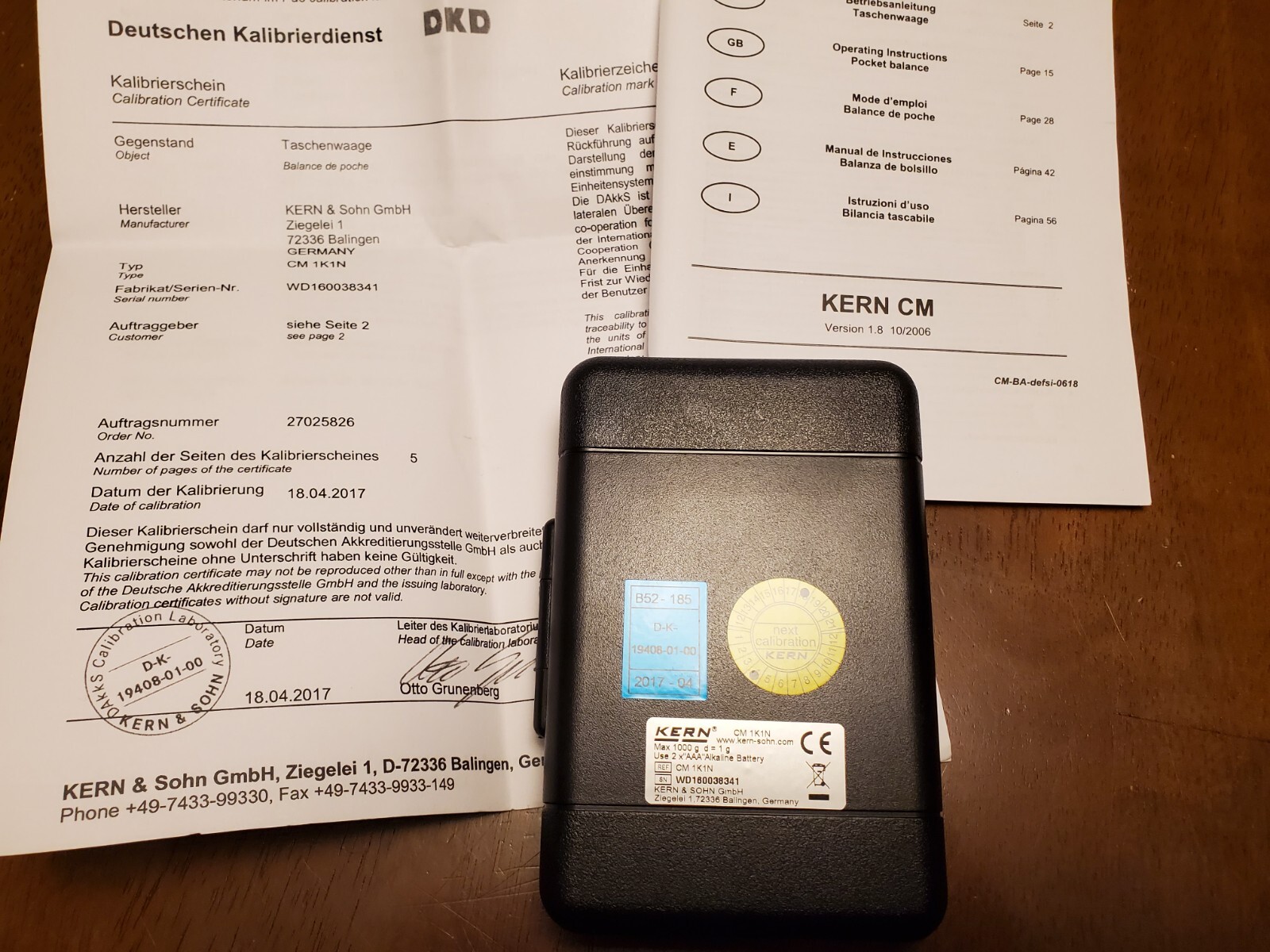 KERN CM 1K1N Pocket balance 1 kg 1000 g w/ calculator