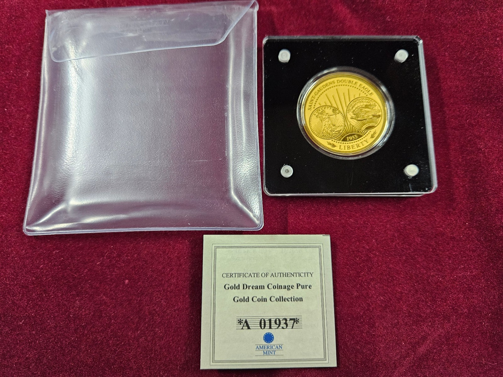 🌟 2021 American Mint 1933 DOULBE EAGLE 1/200 oz .999 Gold Proof Round