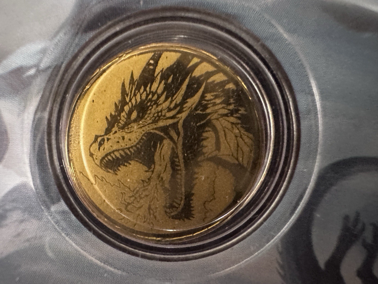 Ice Dragon 1/1000 oz Fine Gold Round in Card (9,999 Mintage) 320 Coins Mint