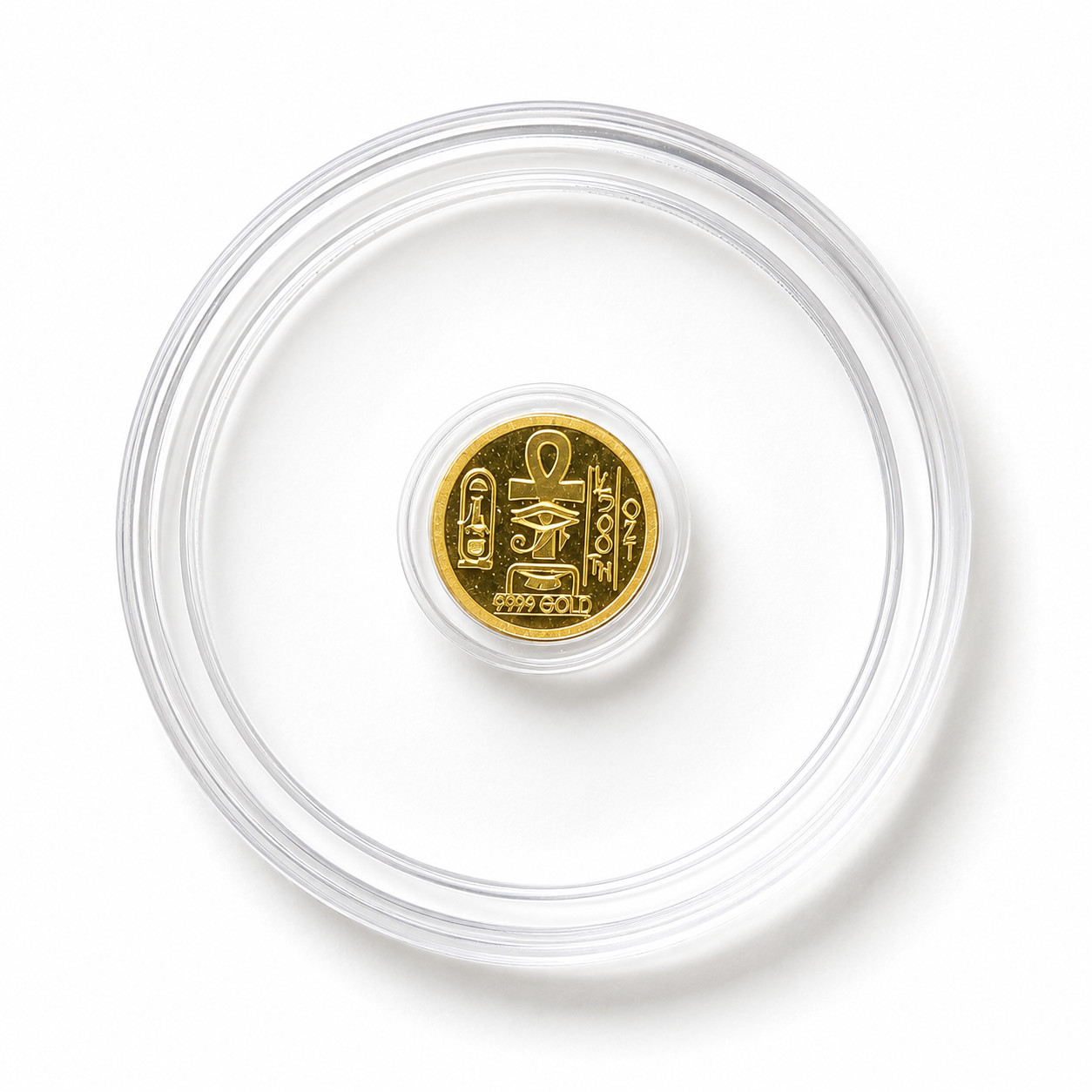 3x 1/500 Troy Oz .9999 Fine Gold Egyptian Eye of Ra Round Coin Bullion Handmade