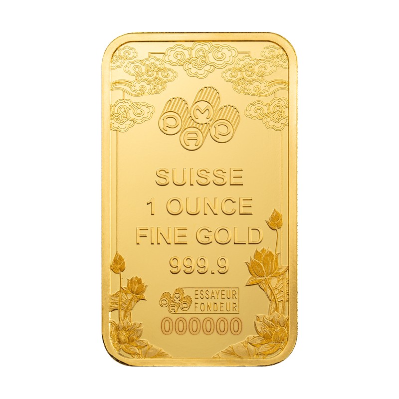 1 oz PAMP Good Luck Yellow Dragon Gold Bar