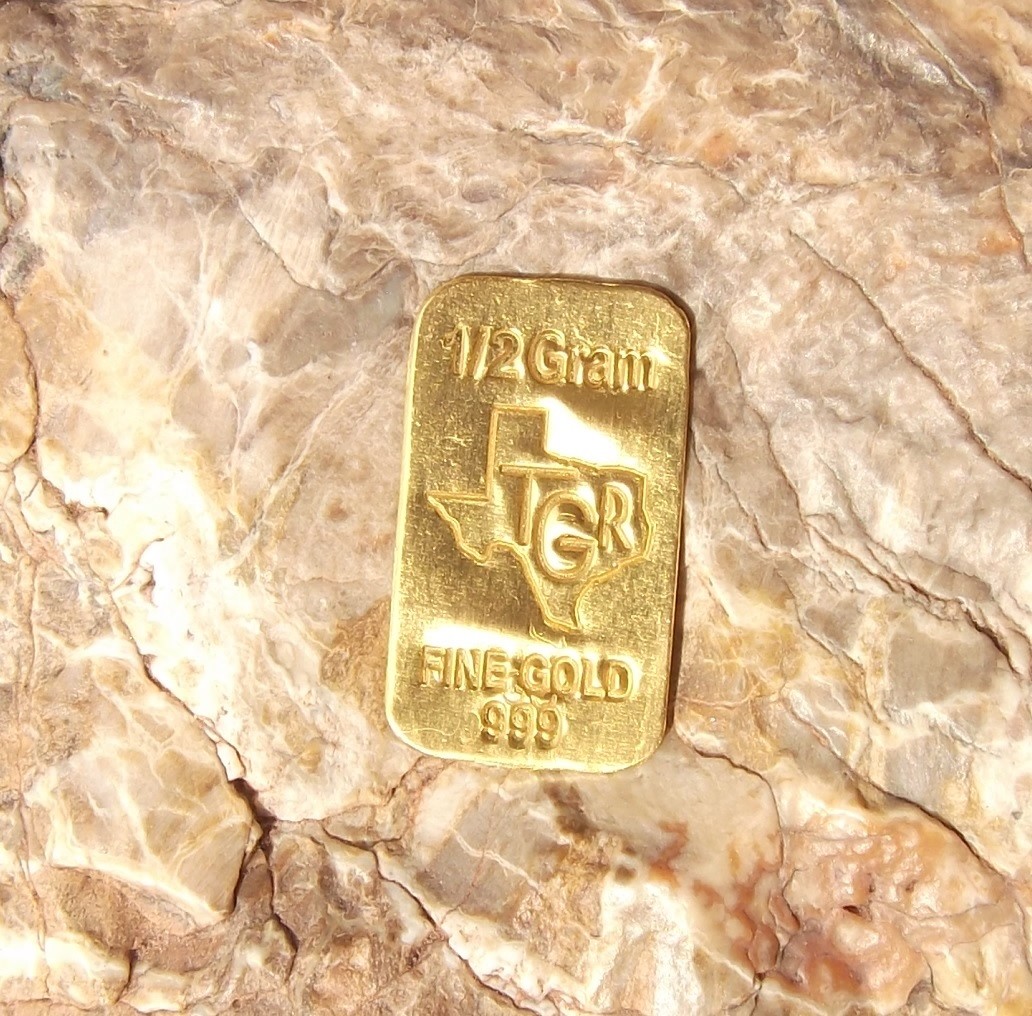 GOLD 1/ 2 GRAM 24K PURE TEXAS TGR PREMIUM BULLION BAR 999.9 FINE CERTIFIED