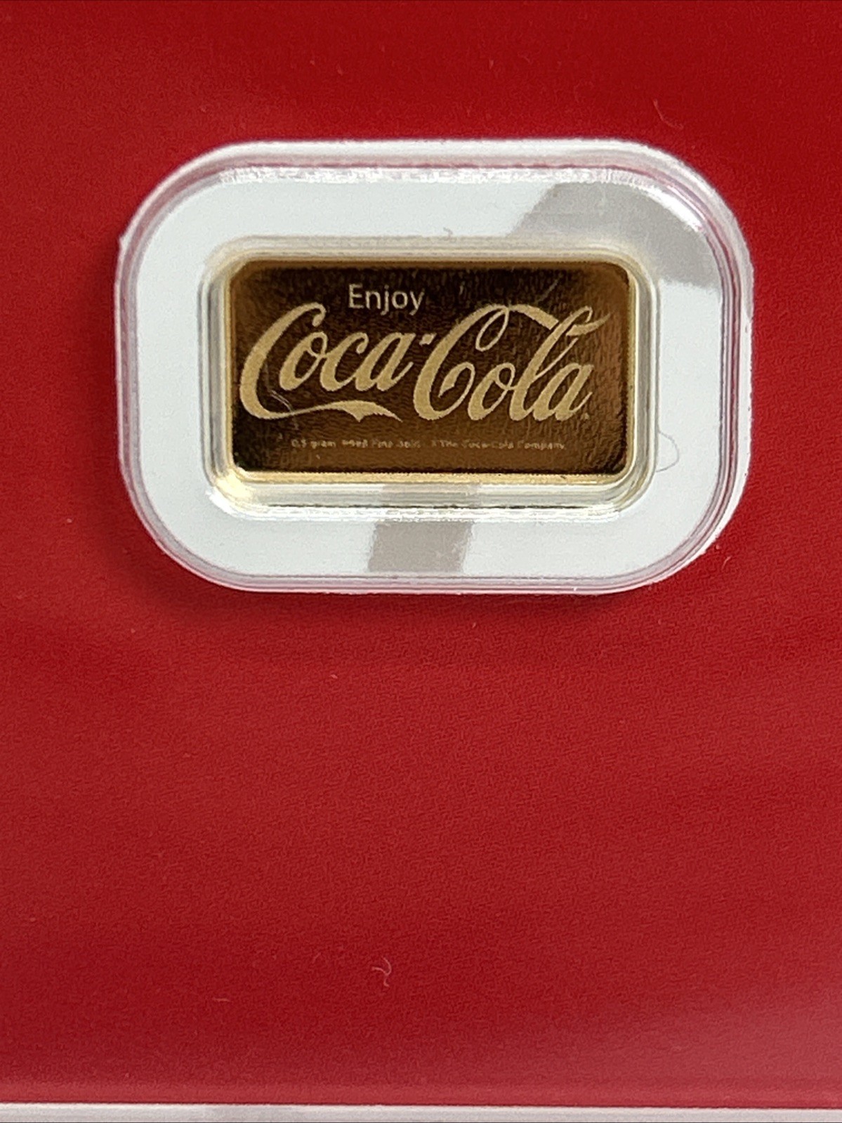 .5 Gram Coca-Cola Gold Bar In Assay .5 Gram Gold Bar! Beautiful!