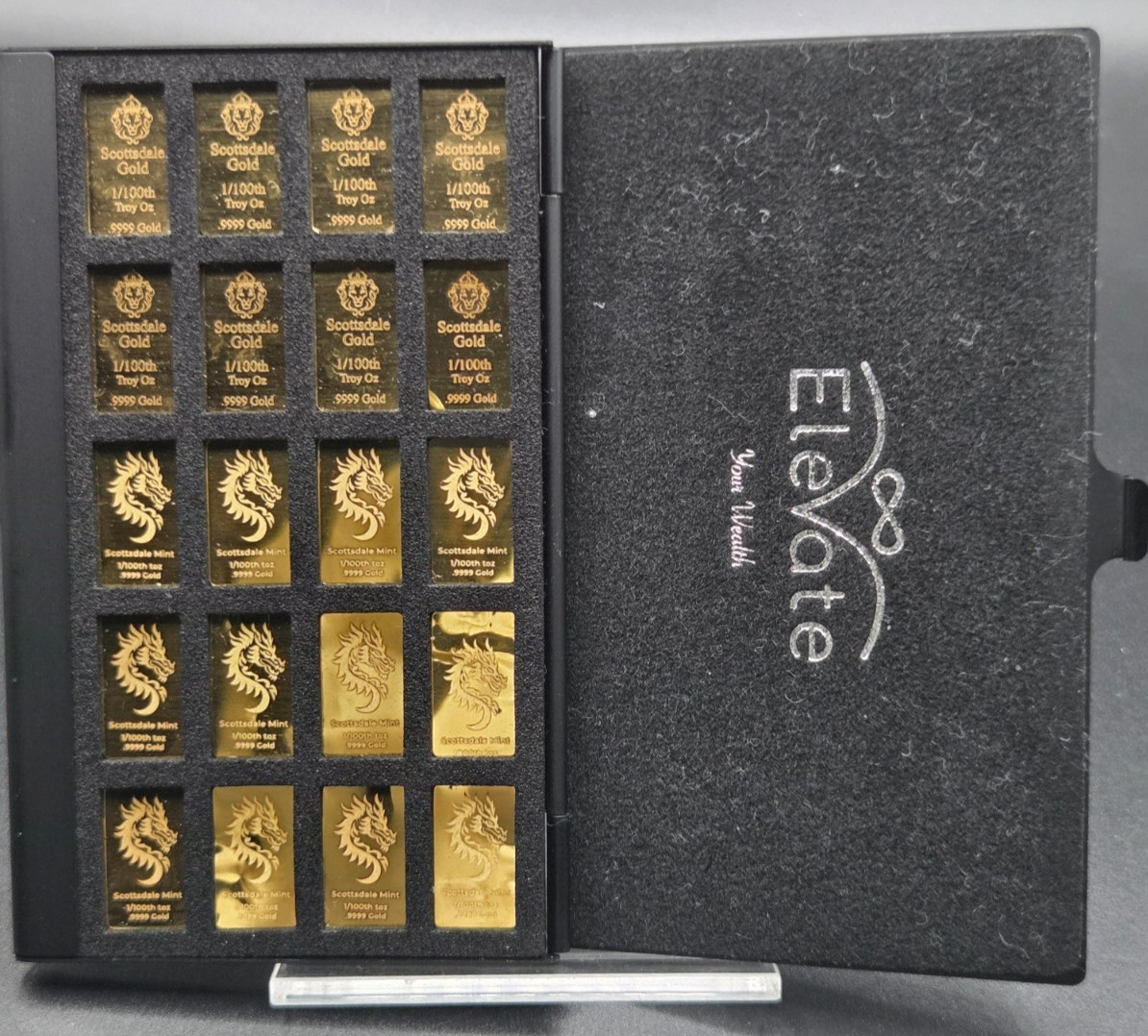 Twenty x 1/100 oz Gold Bars – Scottsdale Mint Case – Elevate Your Wealth ~ 6-8