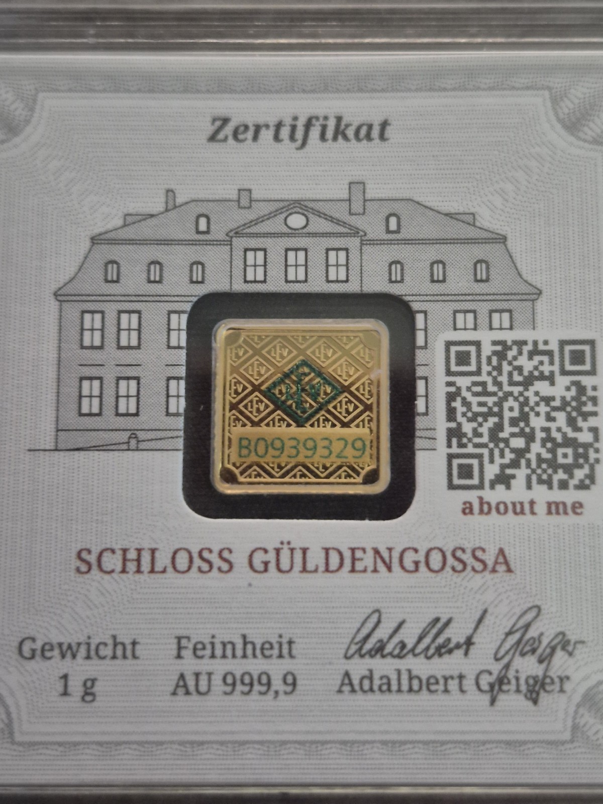 24k Gold Geiger 999.9 1 Gram Gold Pure – Certified in Assay