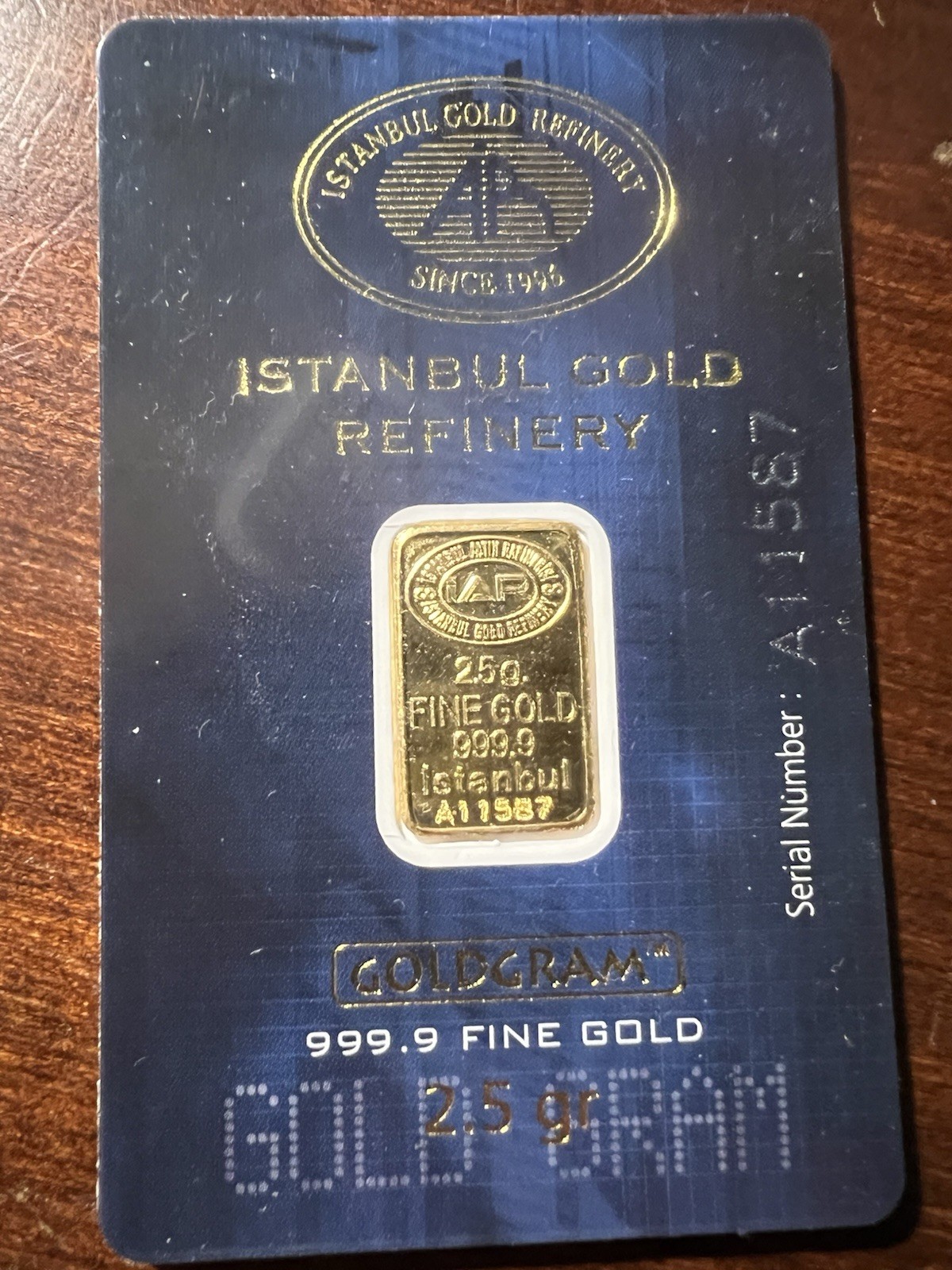Istanbul Gold Refinery Goldgram 2.5 Gram Gold Bar
