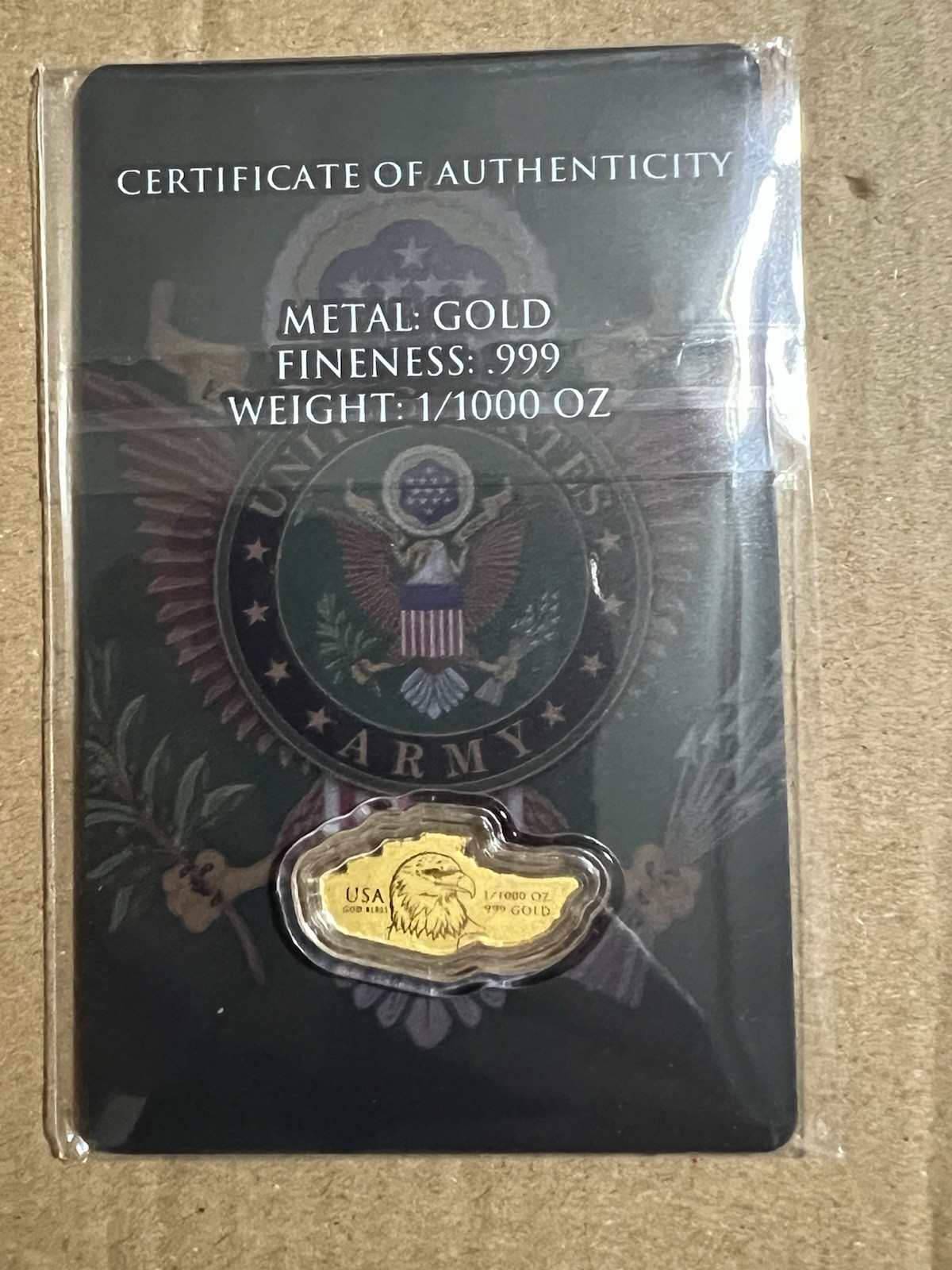 Gold Tank 1/1000oz .999 Fine Gold