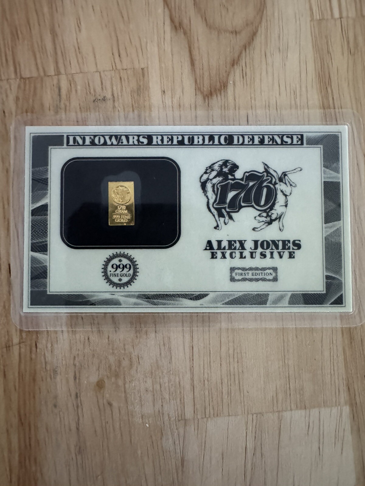 (3)1/10 Of A gram .999 Fine Gold Alex Jones “Infowars Republic Defense”