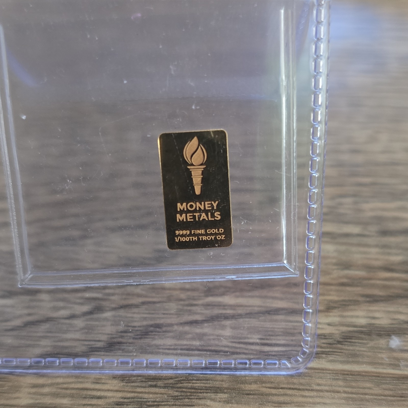 Money Metals .9999 Fine Gold Bar 1/100 Troy oz – Total Content 1/100 Troy oz