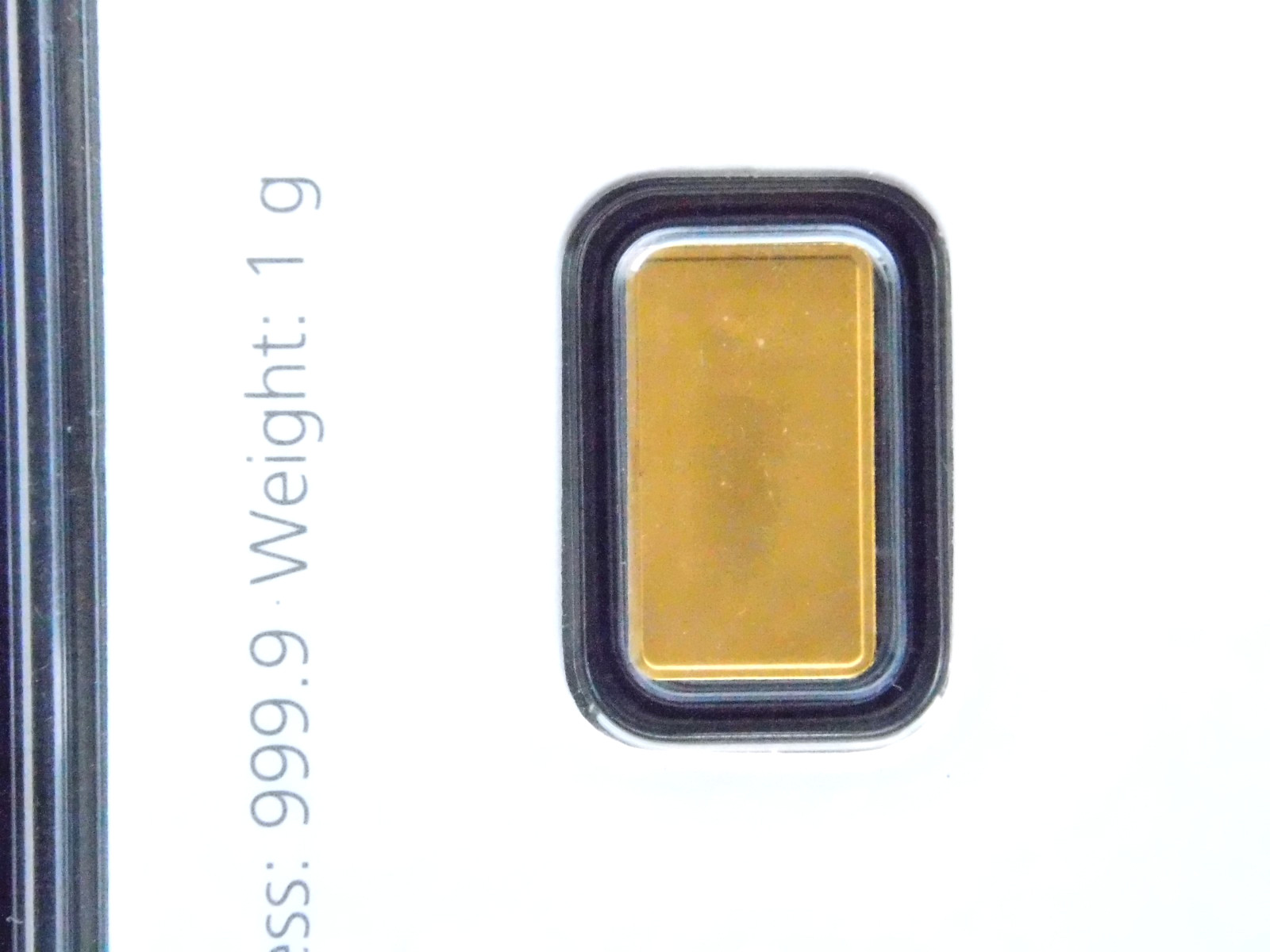 Gold Bar Degussa 1 Gram 999.9 Fine Original Blister Card Certificate 1g Gold