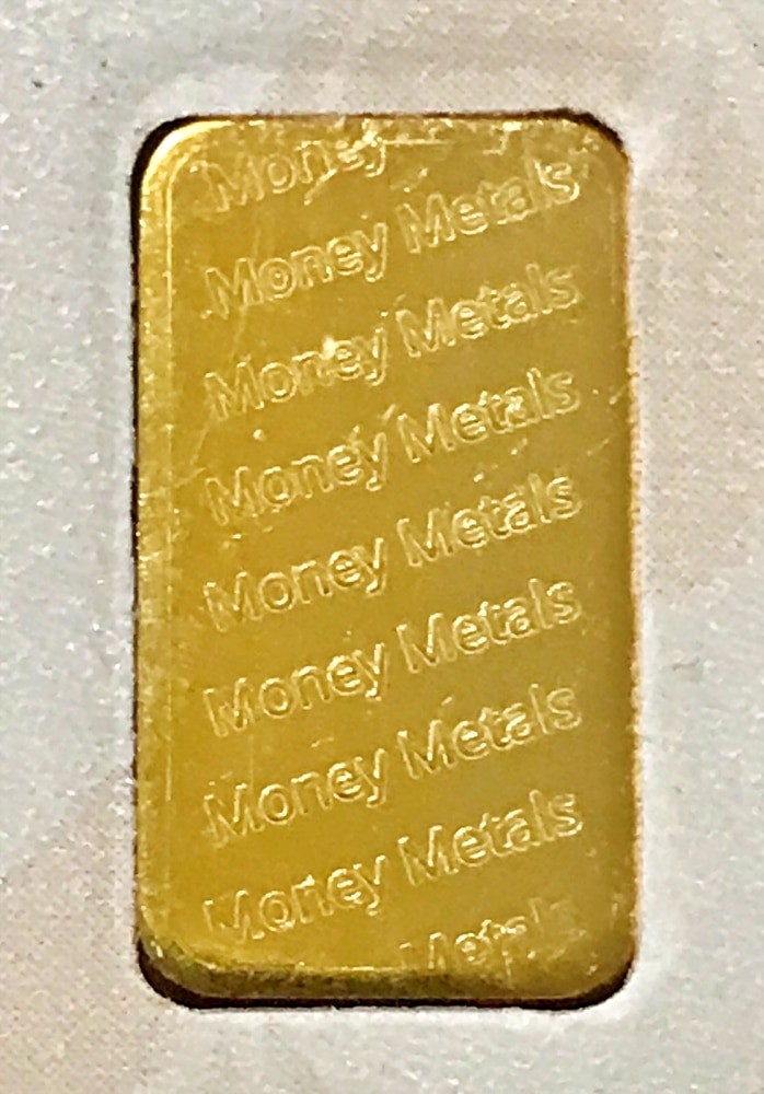 Money Metals Certified 1g .9999 Gold Bar