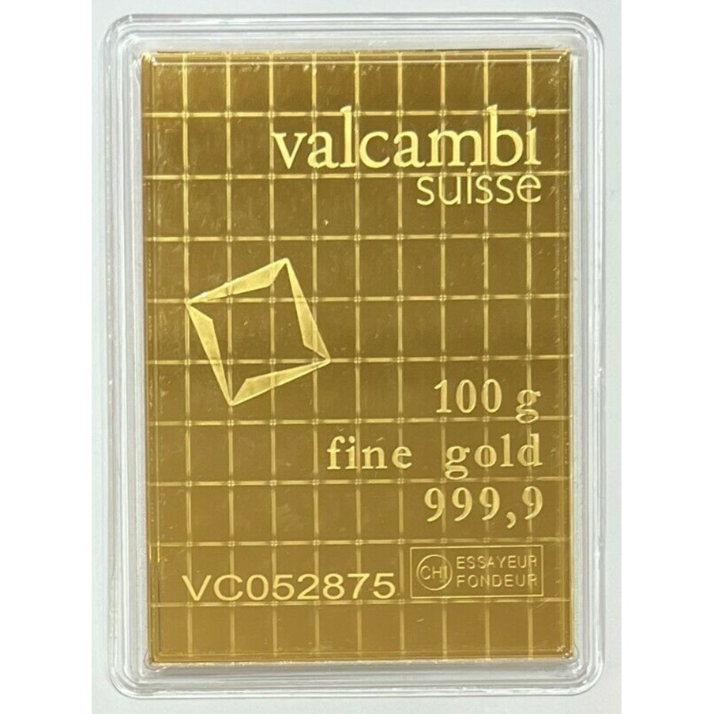 100 X 1 gram Gold CombiBar™ Valcambi Suisse .9999 Fine Gold ( In Assay Card )