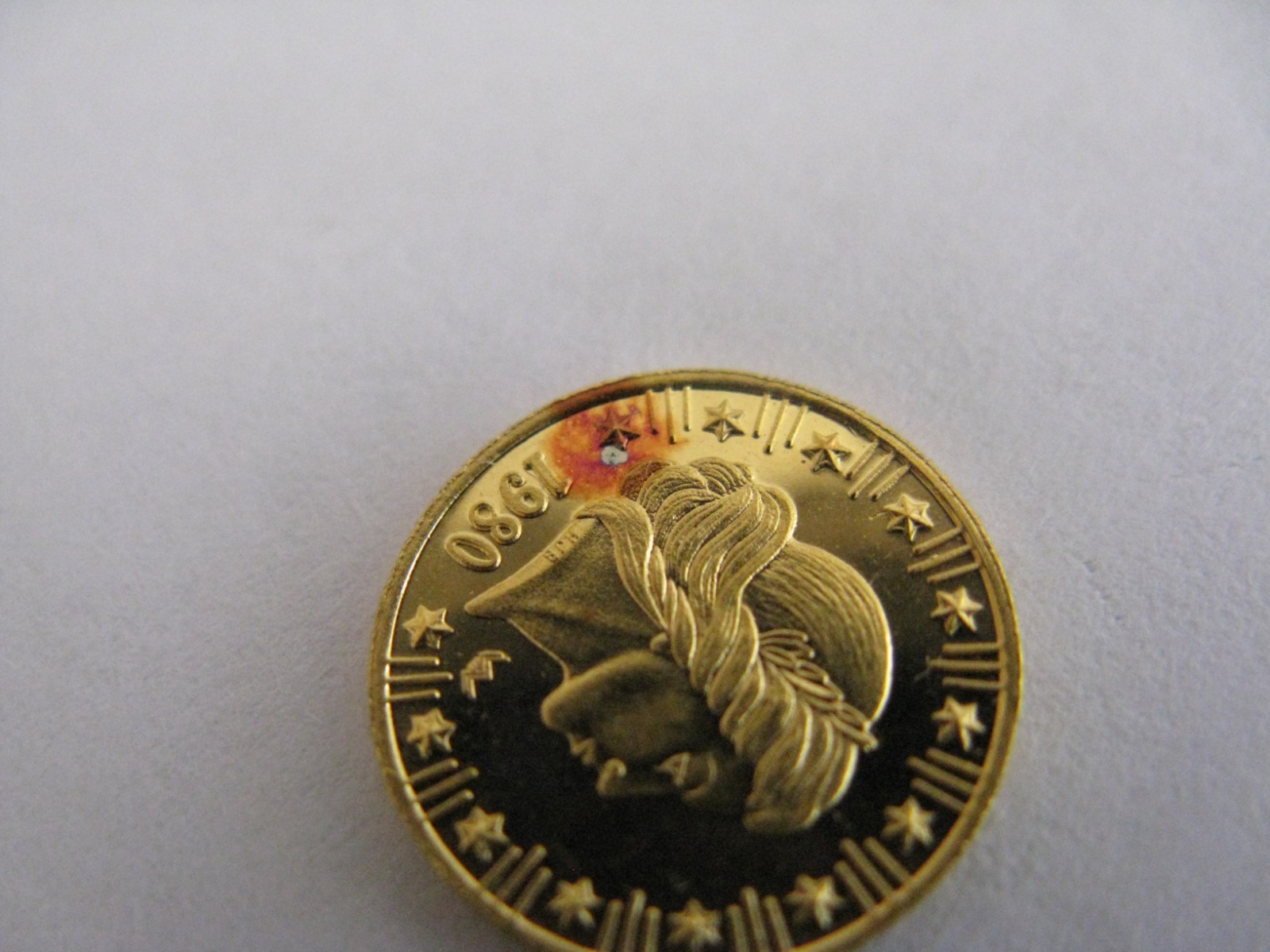 Very Rare 1980 1/20th World Wide Mint American Eagle 999 Gold Coin – Damaged