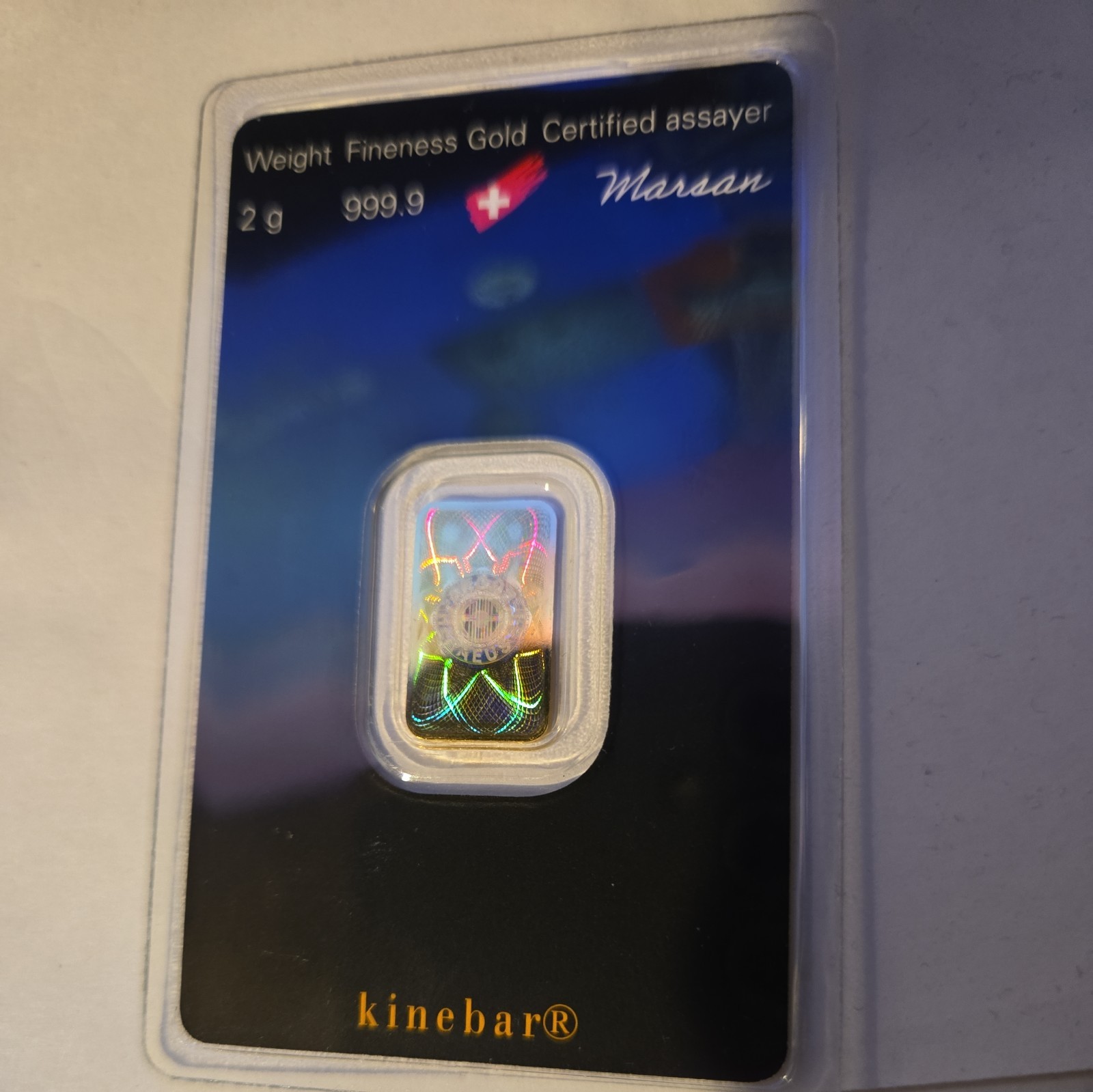 2 Gram Argor Heraeus🔥 Kinebar🔥 Hologram Reverse Gold Bar (New w/ Assay)