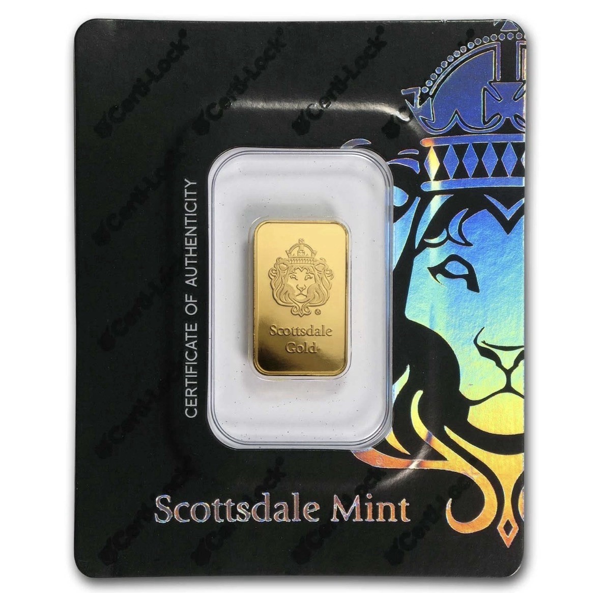 5 gram Gold Bar – Scottsdale Mint (In Certi-Lock® Assay, Black)