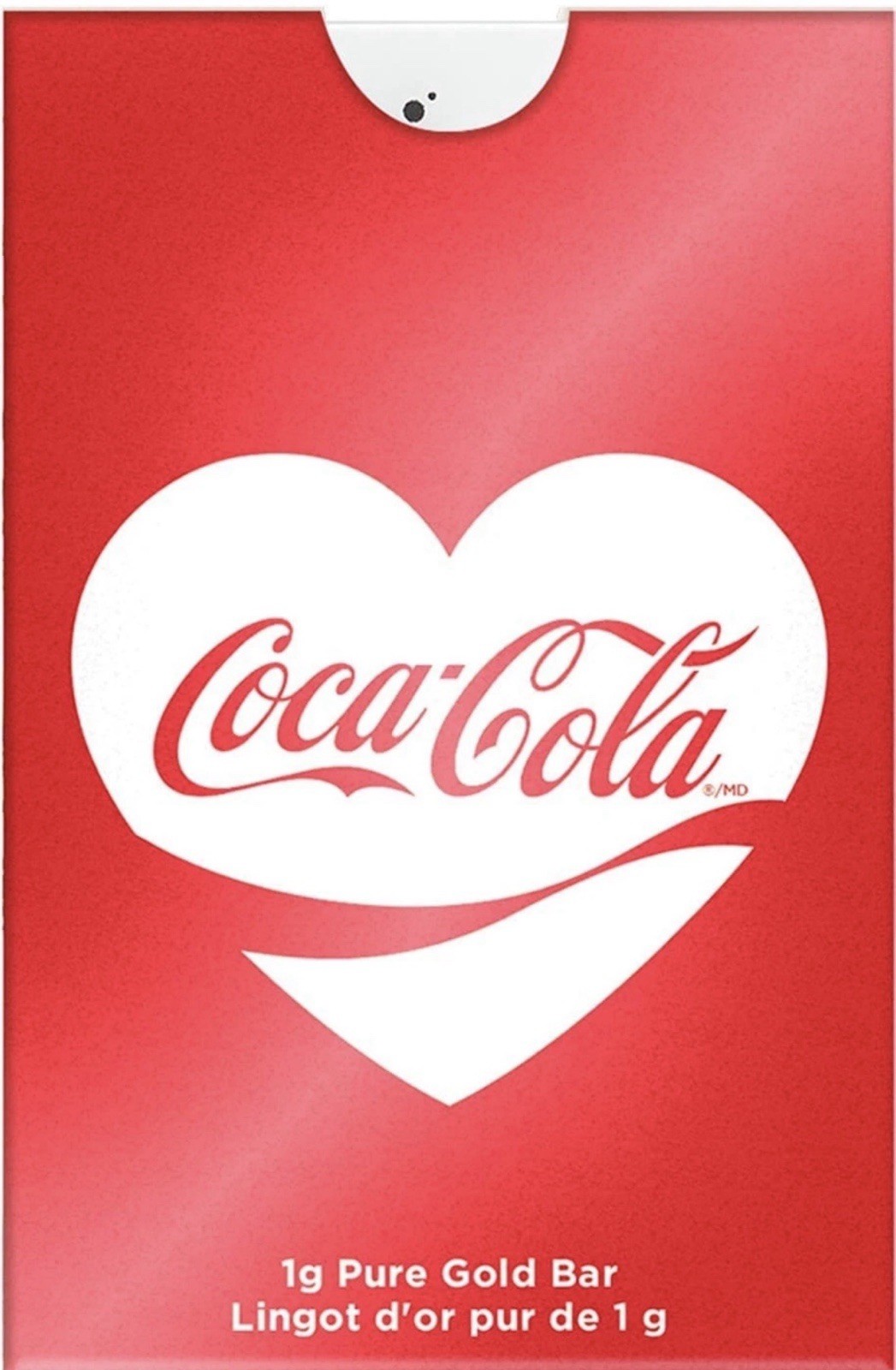 1 Gram Gold Bar PAMP Coca-Cola Valentine’s Love Bar .9999 Fine In Assay