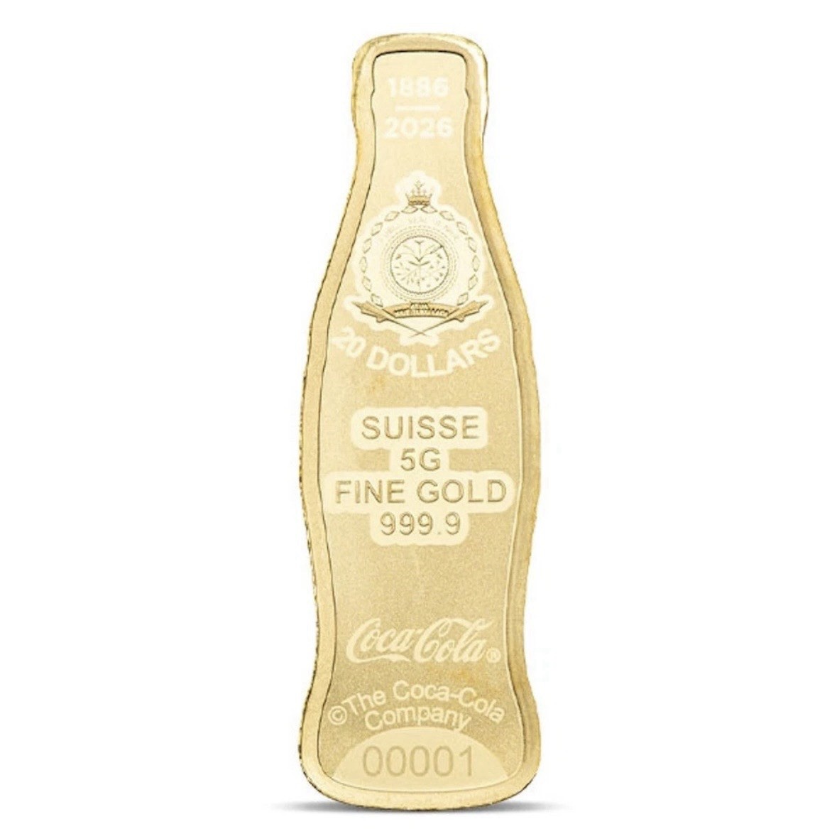 5 gram Gold Bar – PAMP Coca-Cola® Serial Number 2630-2634