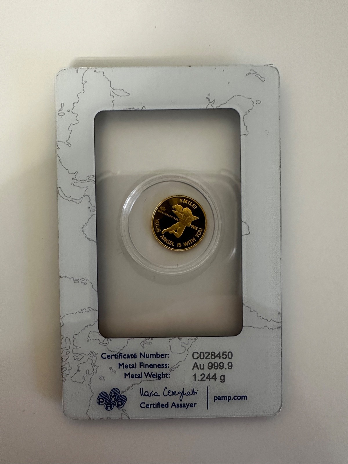 PAMP Suisse 1.244 Gram Angel Gold Coin 999.9 Fine Gold Rare Item Goldbarren