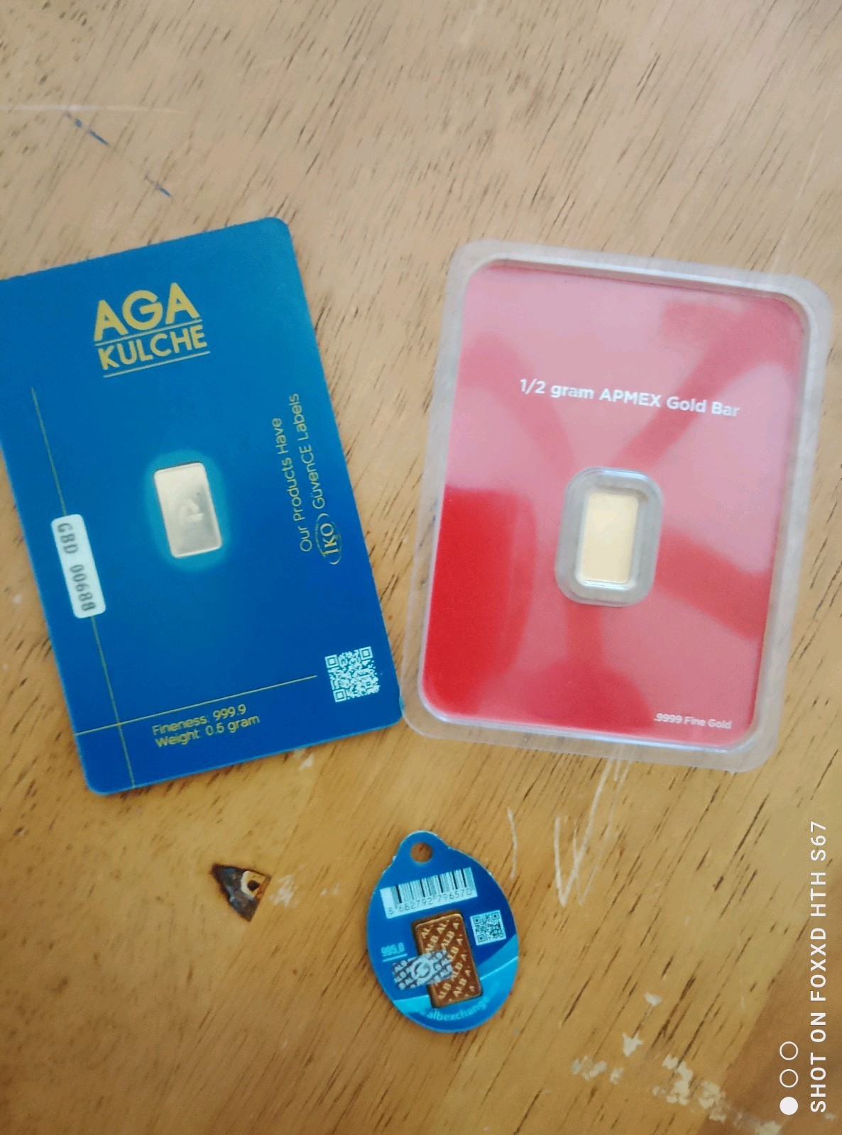 1/2 Gram Gold Bars Lot Of 3