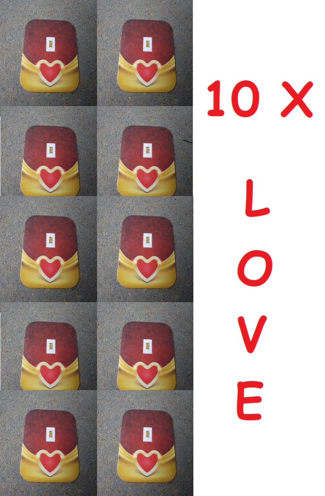 10X Valentine Love 1/15th Gr PURE 999 FINE GOLD BULLION MINTED BAR »(¯`v´¯)»