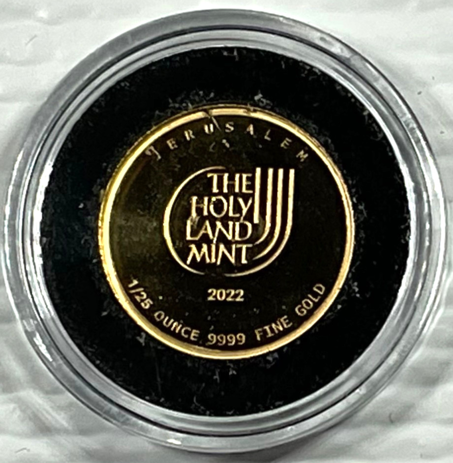 2022 Holy Land Mint Dove of Peace 1/25 oz Gold Round In Mint Capsule
