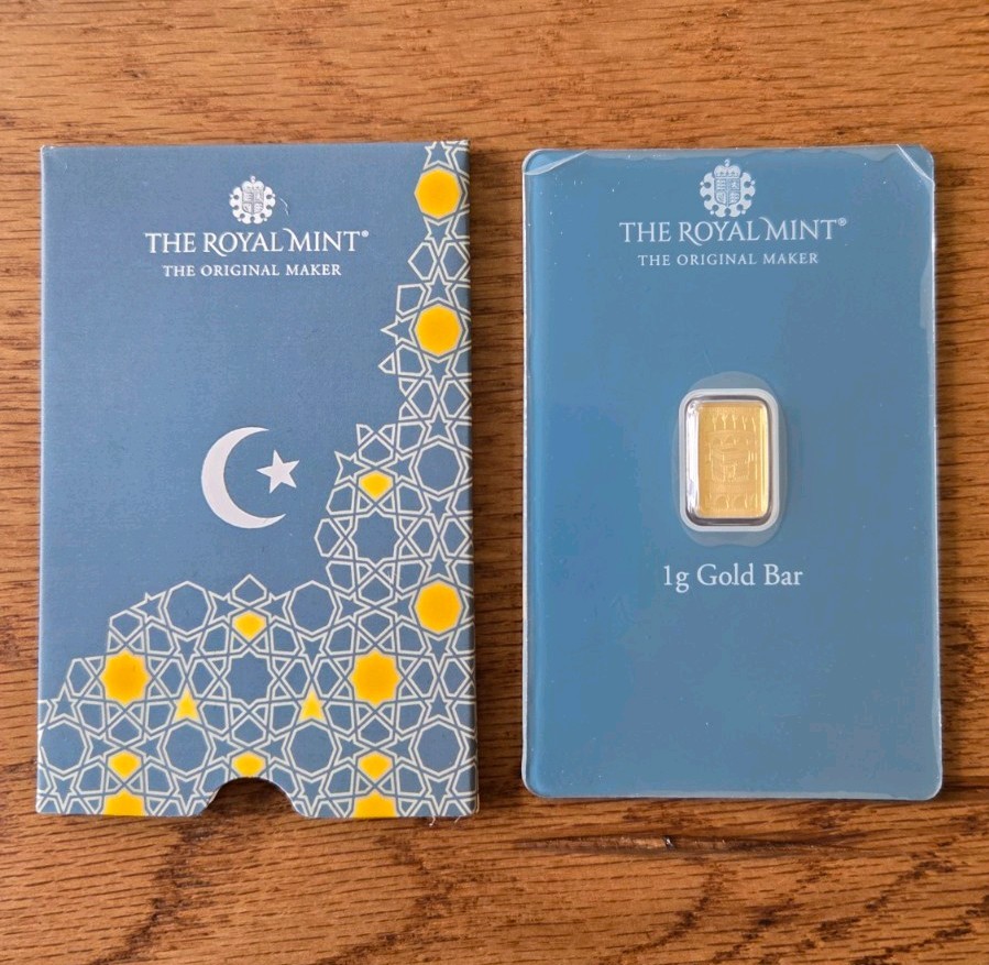 Kaaba 1g Gold Bullion Minted Bar Bullion 999.9 Fine Gold Royal Mint