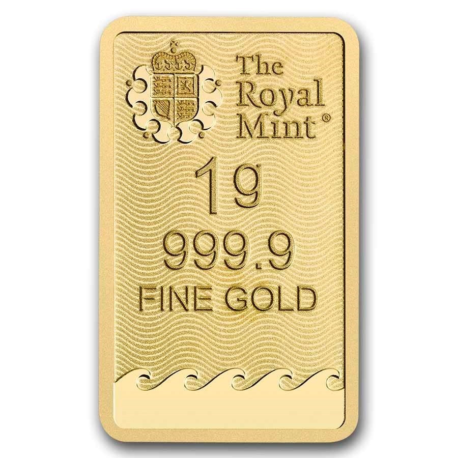 Rare 1 Gram Gold Bar The Royal Mint Britannia .9999 Fine Gold Certified Sealed