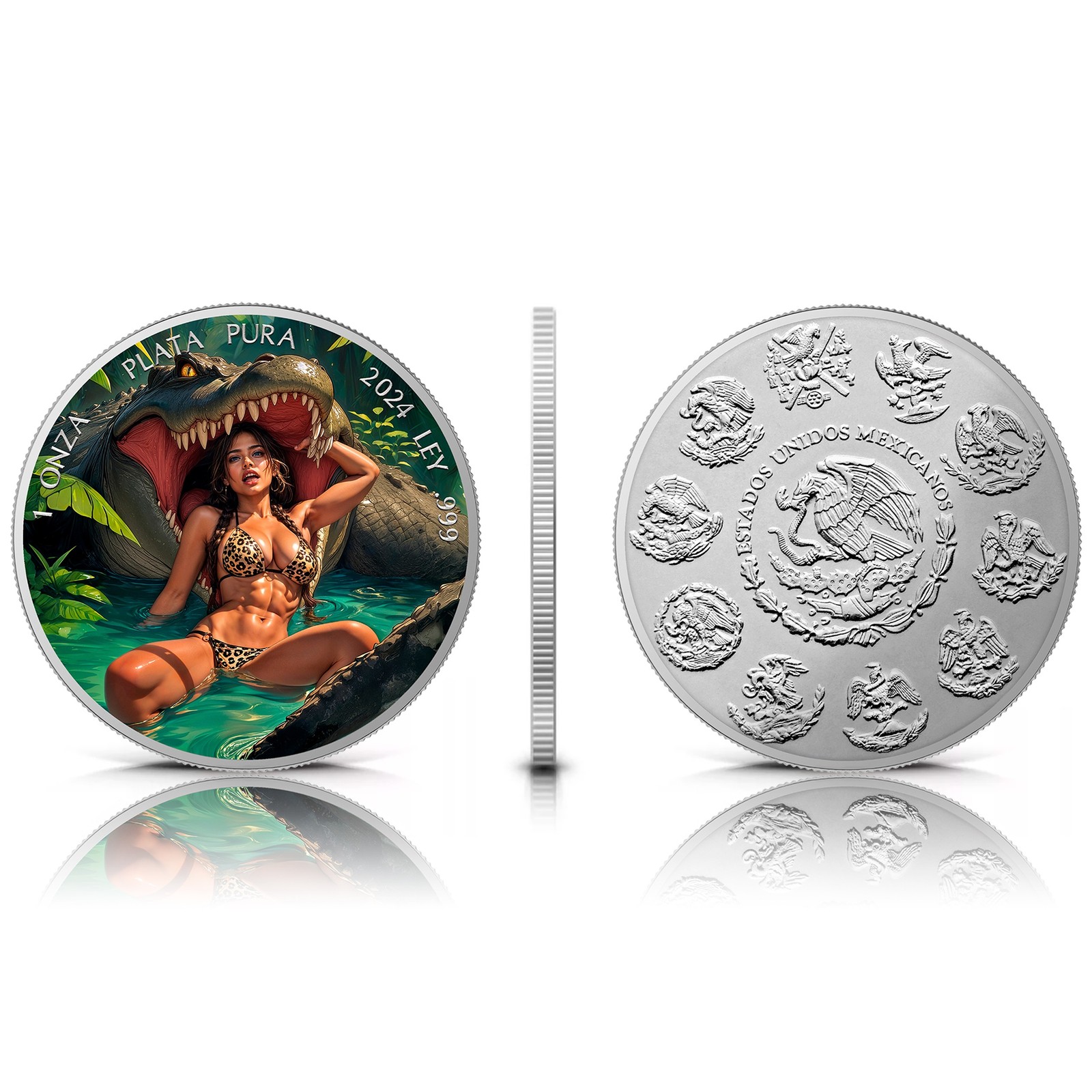 2024 Mexico Libertad – Crocodile Attacked Edition 1 oz Silver Coin