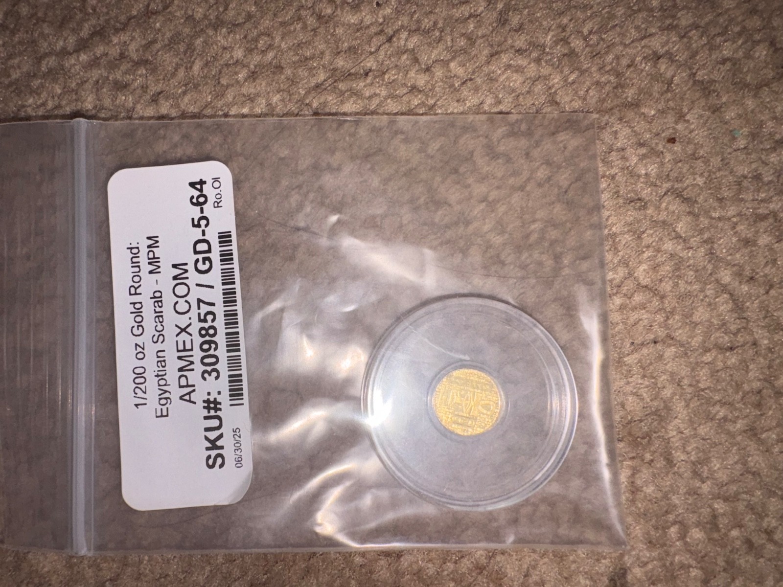 1 gram gold bar with coin