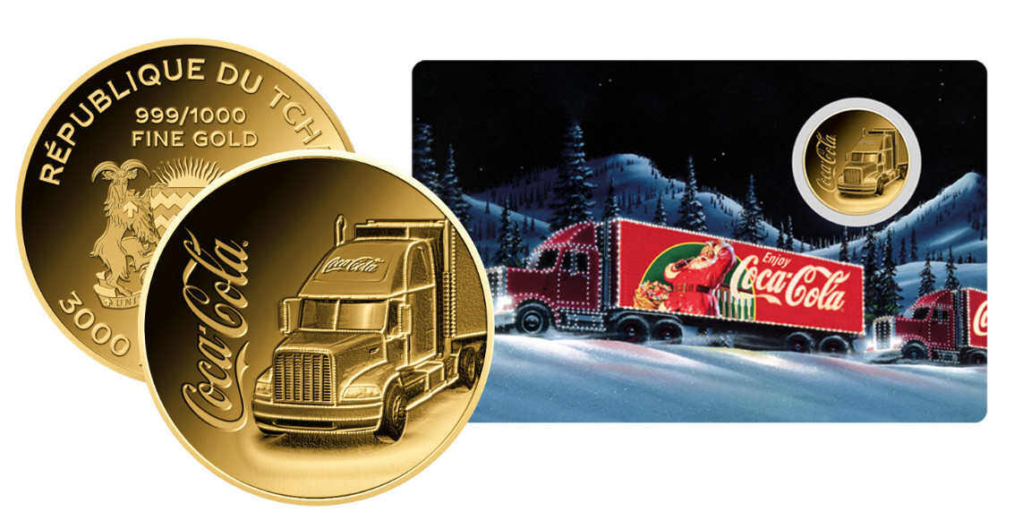 Coca Cola Christmas 1/1000 Oz 999 Gold 3 coin cards Album