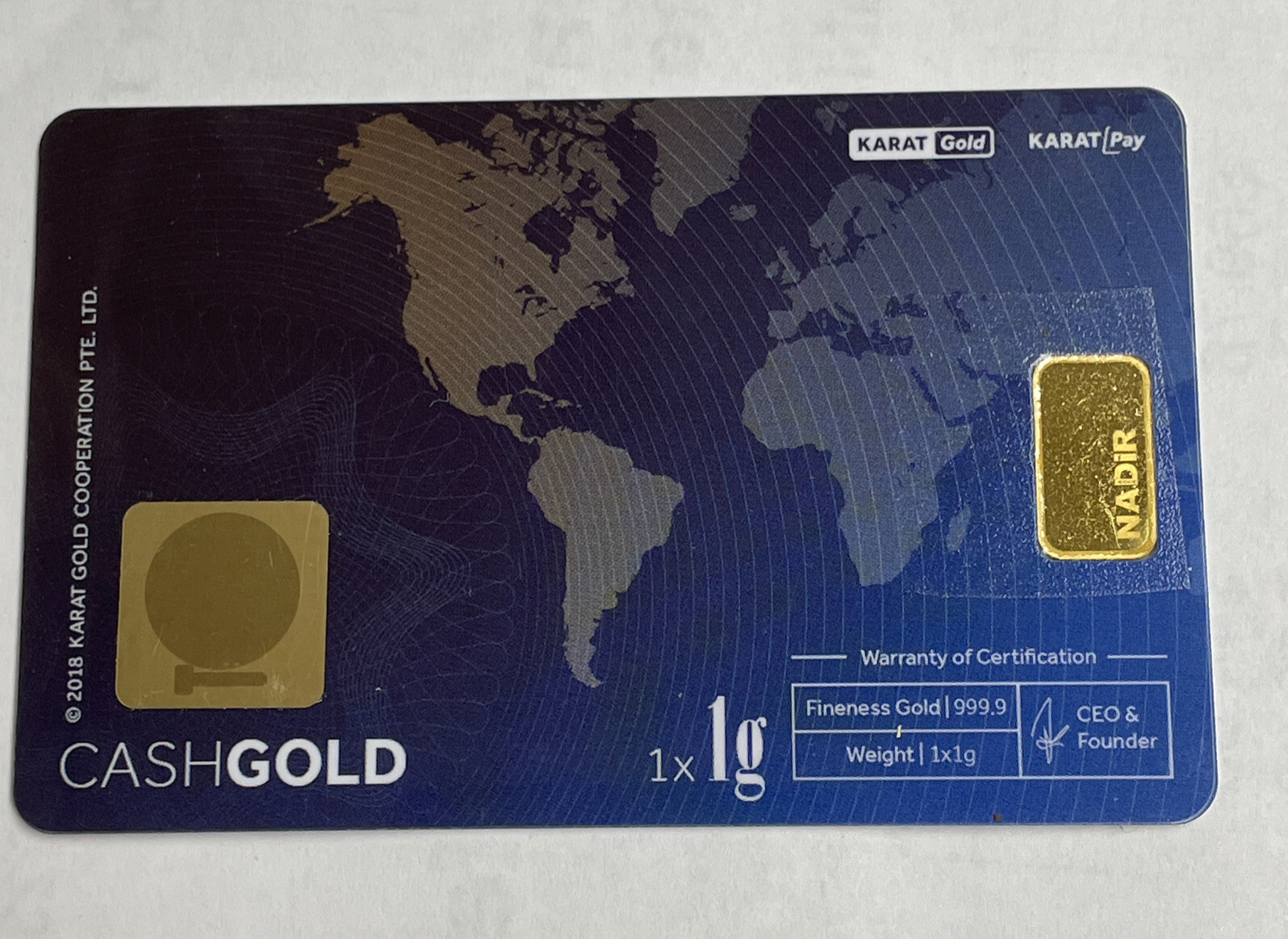 999.9 Fine Gold Bar 1 gram Cash Gold