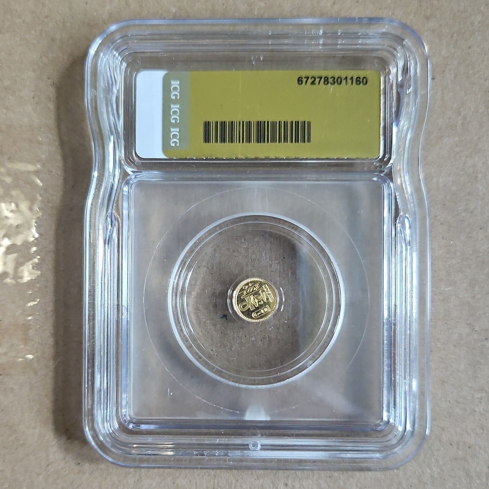 ICG MS70 Eye of Ra Gold Composition Round Coin, Year ND
