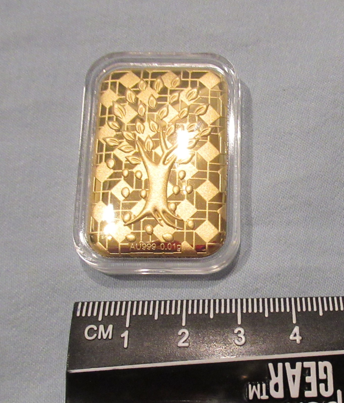 24K Yellow Gold Tree of Life Emboss Sheet 0.01g – Rectangle 31×45.5mm