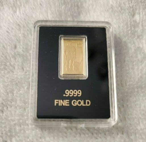 Minuteman Gold Bar 1/100th of a troy ounce 0.999 Pure Gold 250th anniversary